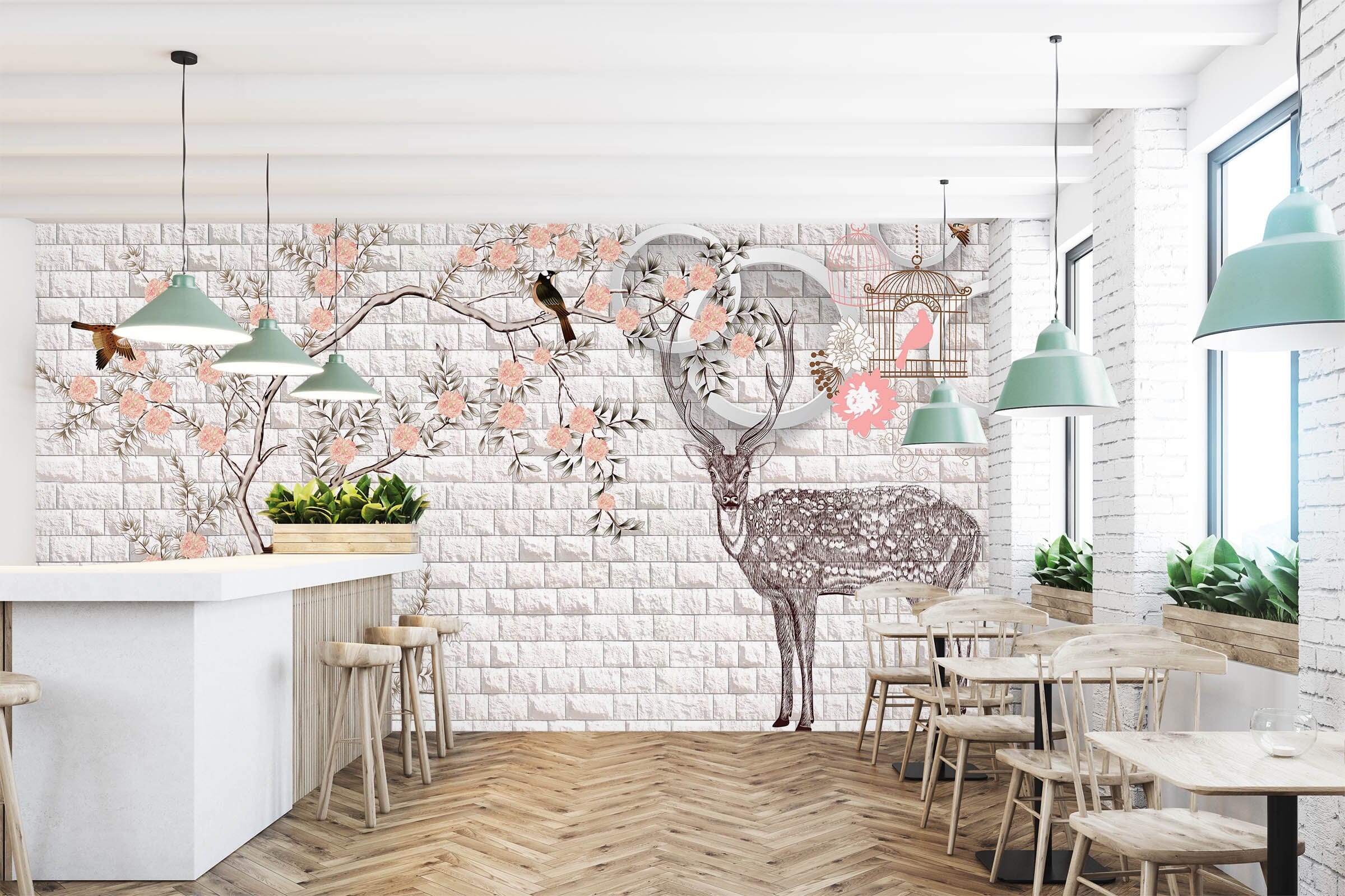 3D Hand Painted Flowers 1402 Wall Murals Wallpaper AJ Wallpaper 2 