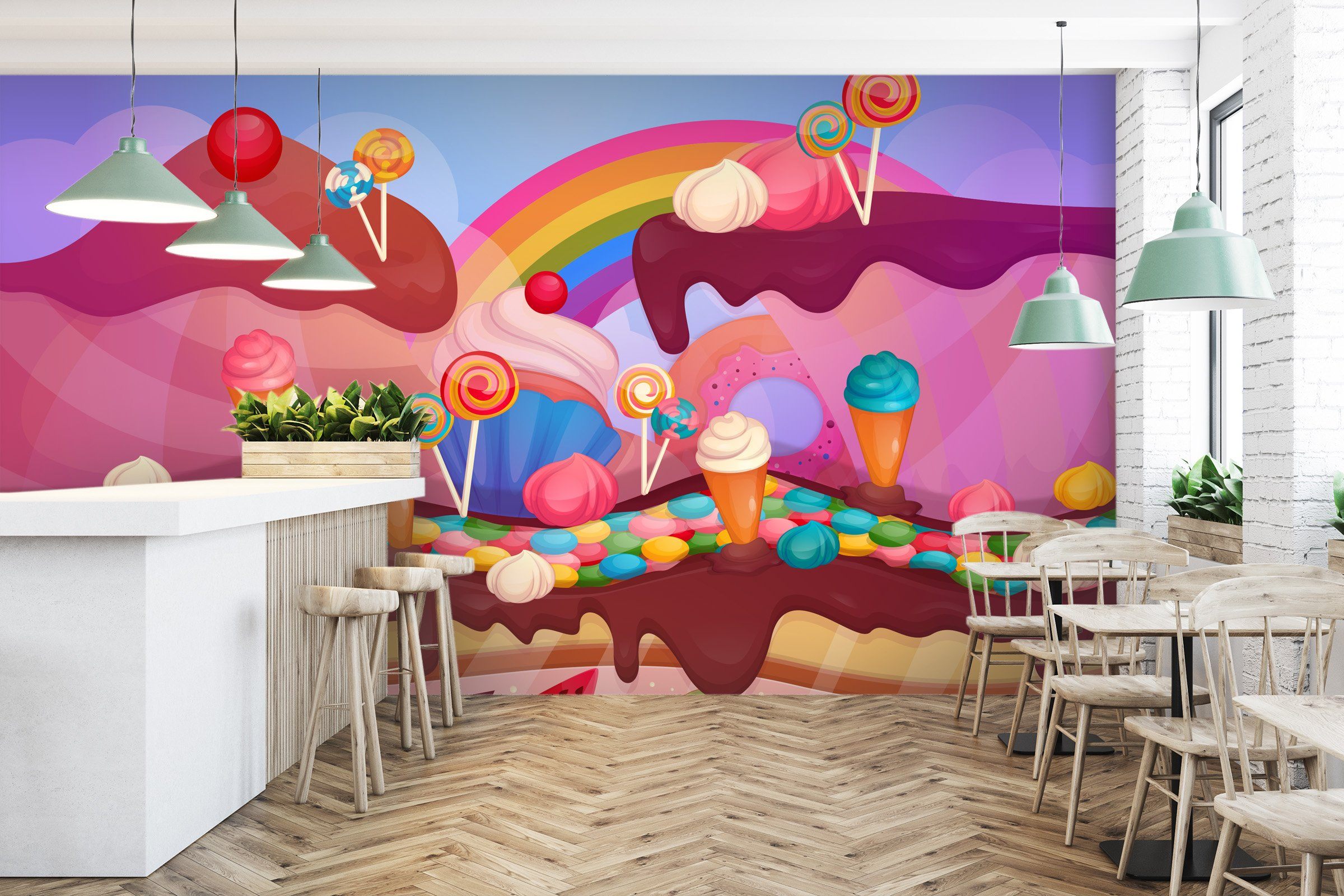 3D Rainbow Mountain Ice Cream 232 Wallpaper AJ Wallpaper 2 