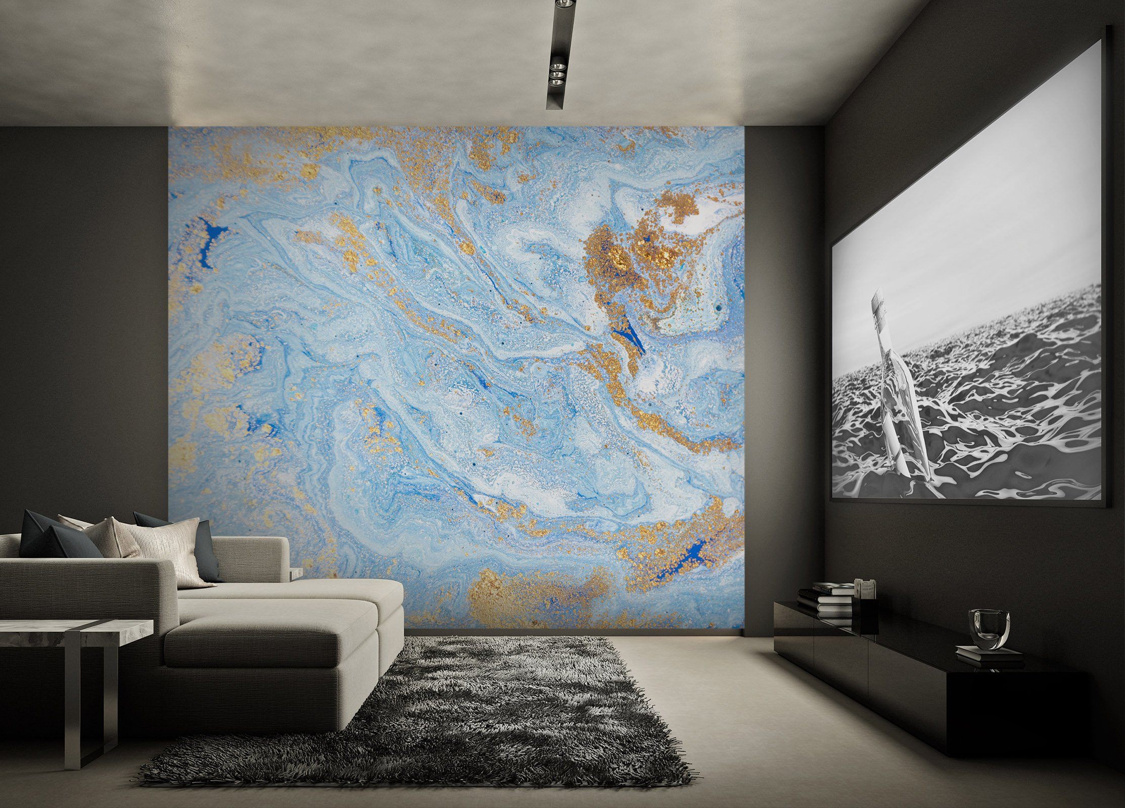 3D Blue Abstract Pattern 04 Wall Murals Wallpaper AJ Wallpaper 2 