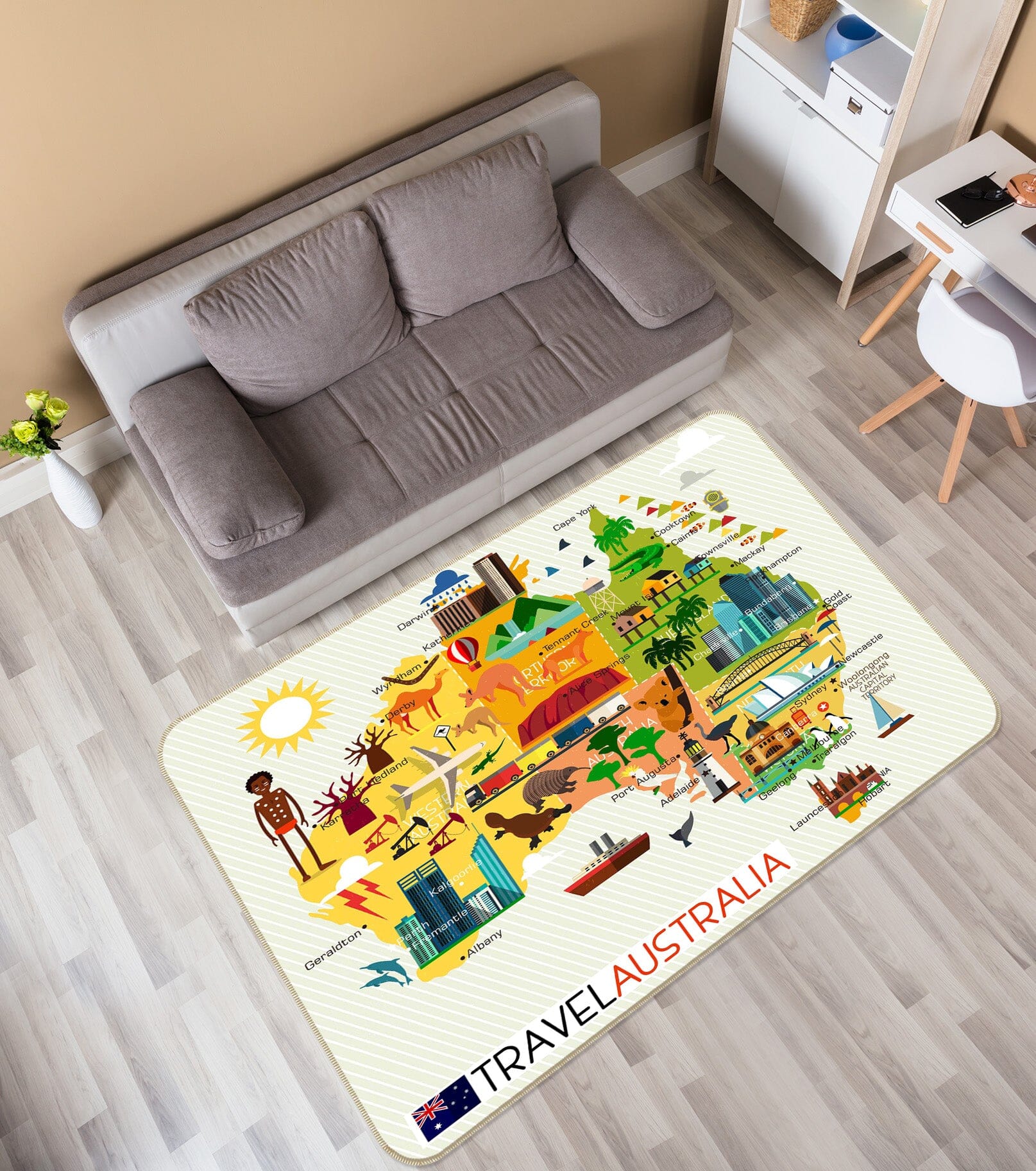 3D Color House 263 World Map Non Slip Rug Mat Mat AJ Creativity Home 