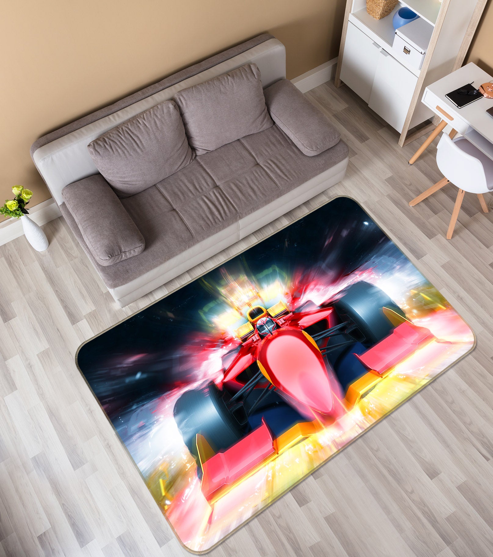 3D Racing Car 38213 Vehicle Non Slip Rug Mat
