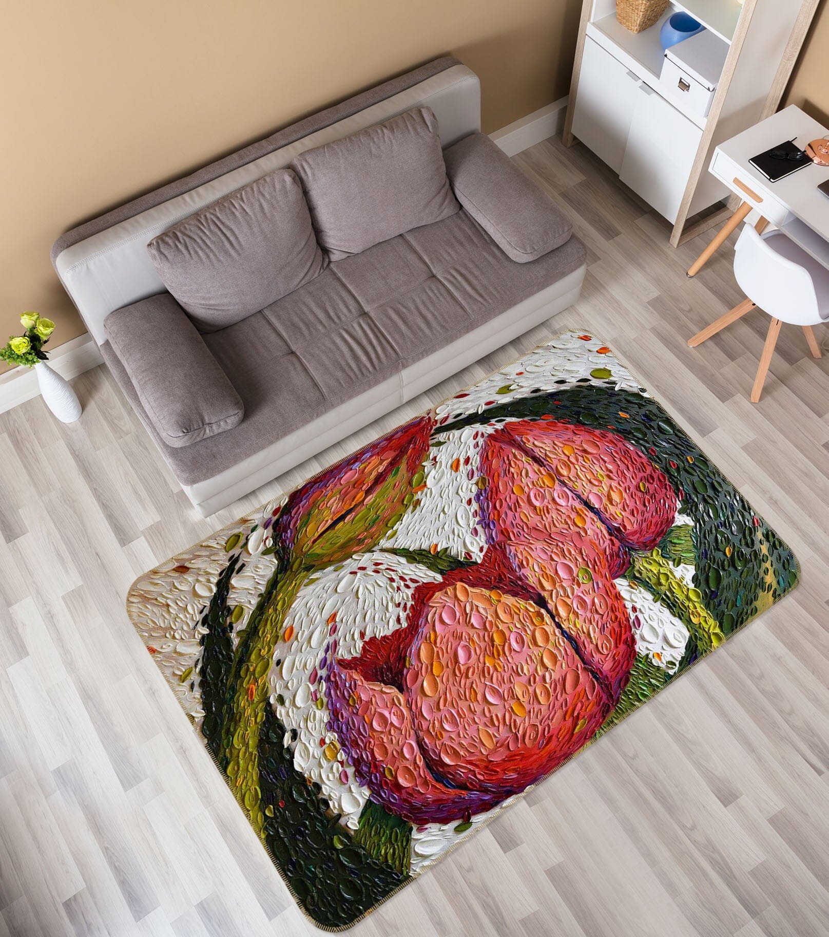 3D Red Rose 1010 Dena Tollefson Rug Non Slip Rug Mat Mat AJ Creativity Home 