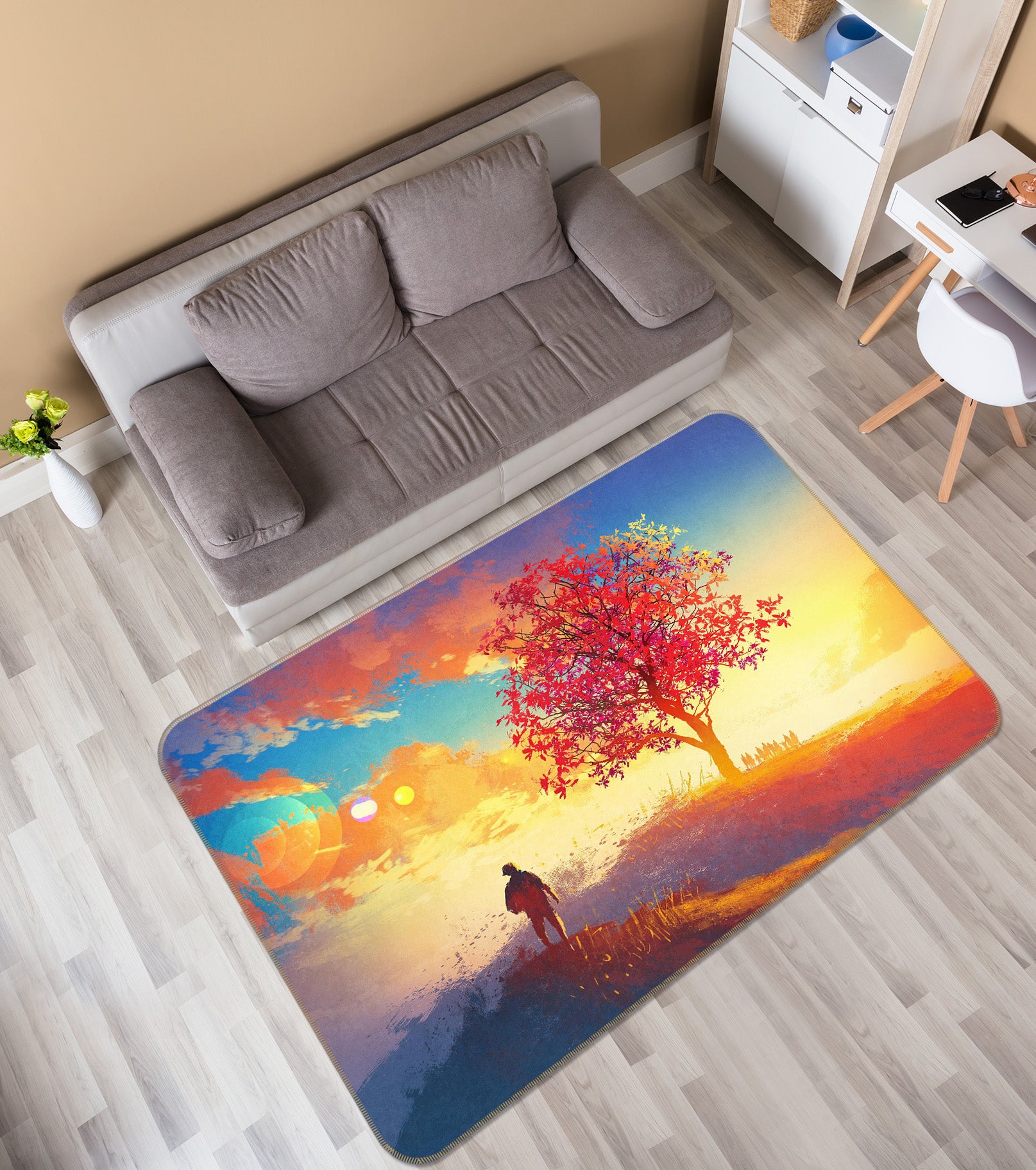 3D Trees 35088 Non Slip Rug Mat