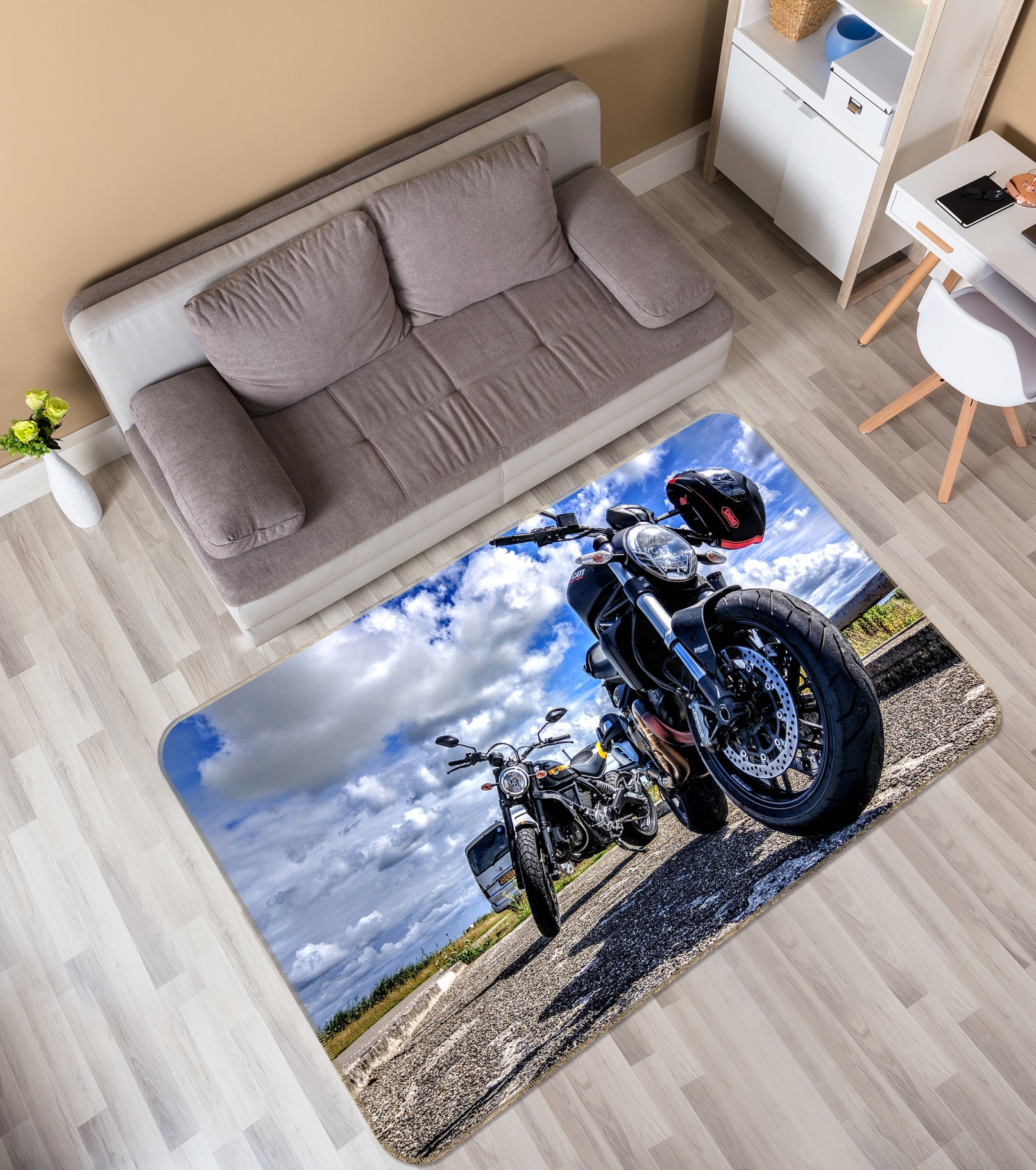 3D Motorcycle 68063 Vehicle Non Slip Rug Mat