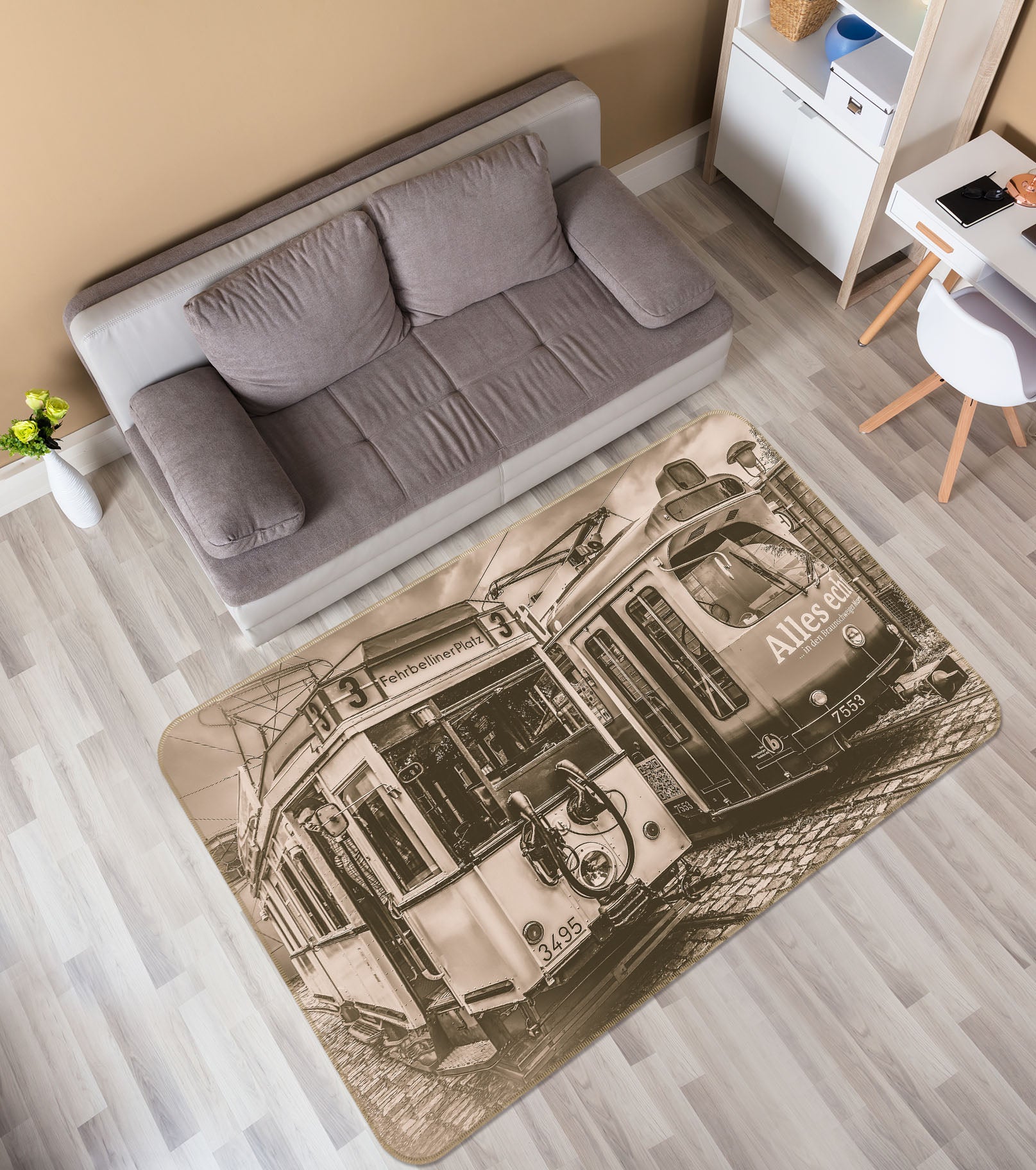 3D Locomotive 39005 Vehicle Non Slip Rug Mat
