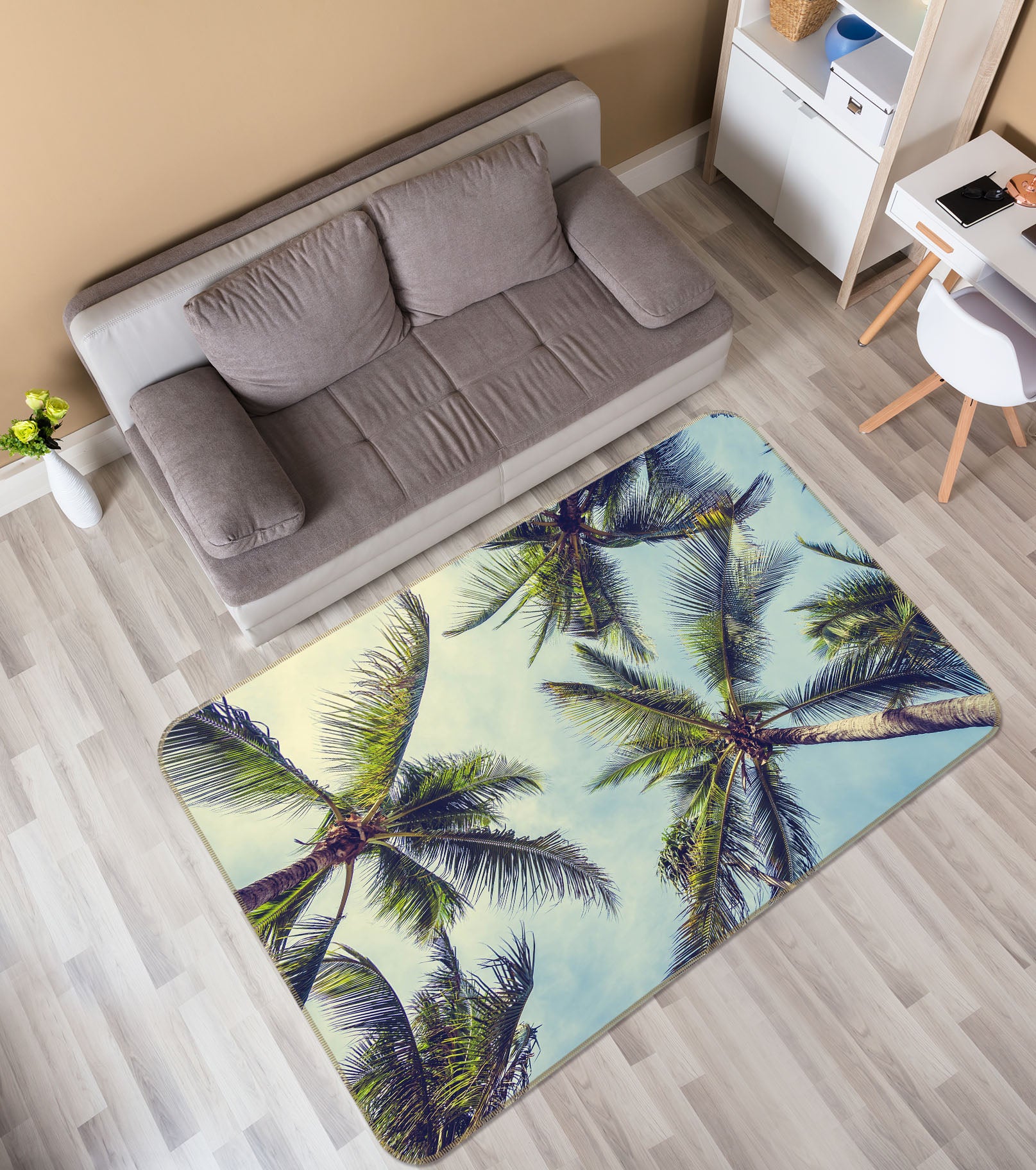 3D Coconut Tree 31094 Non Slip Rug Mat