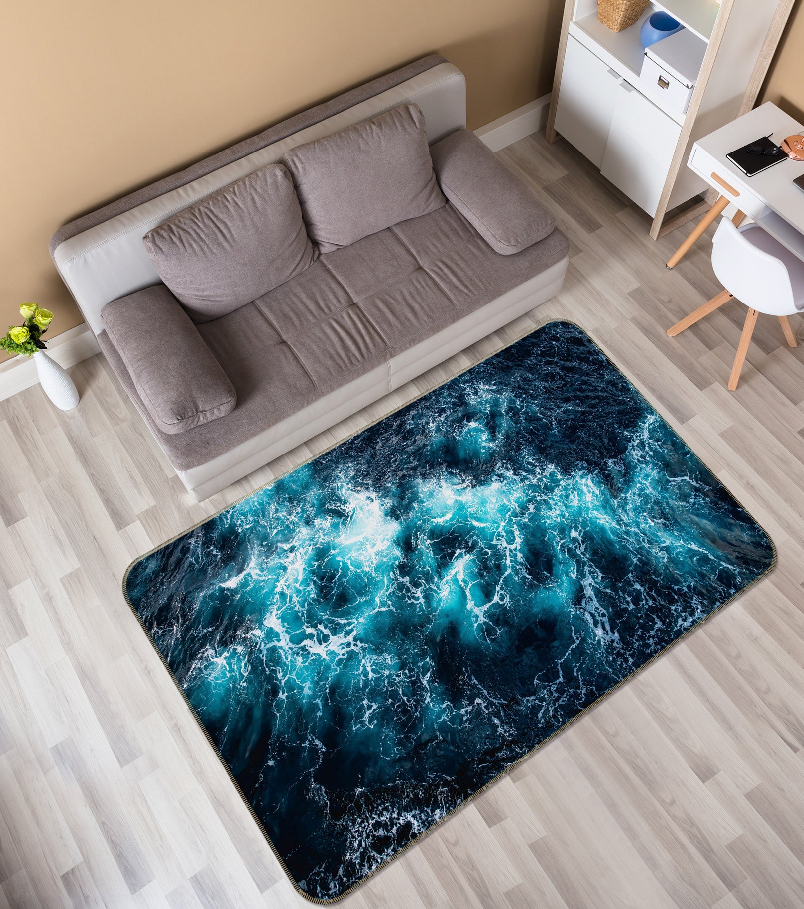 3D Waves 27124 Non Slip Rug Mat