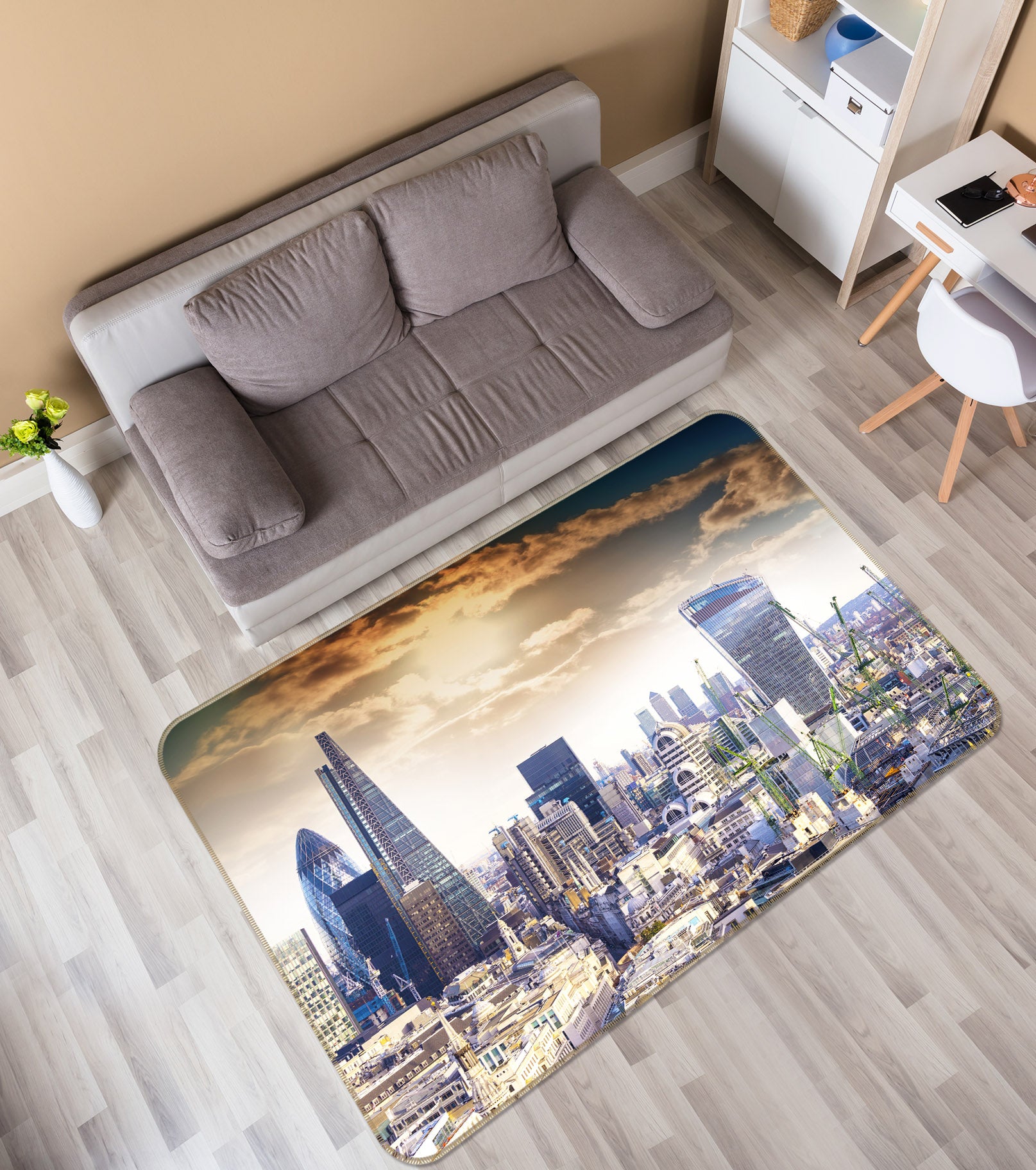 3D Urban High-Rise 34207 Non Slip Rug Mat