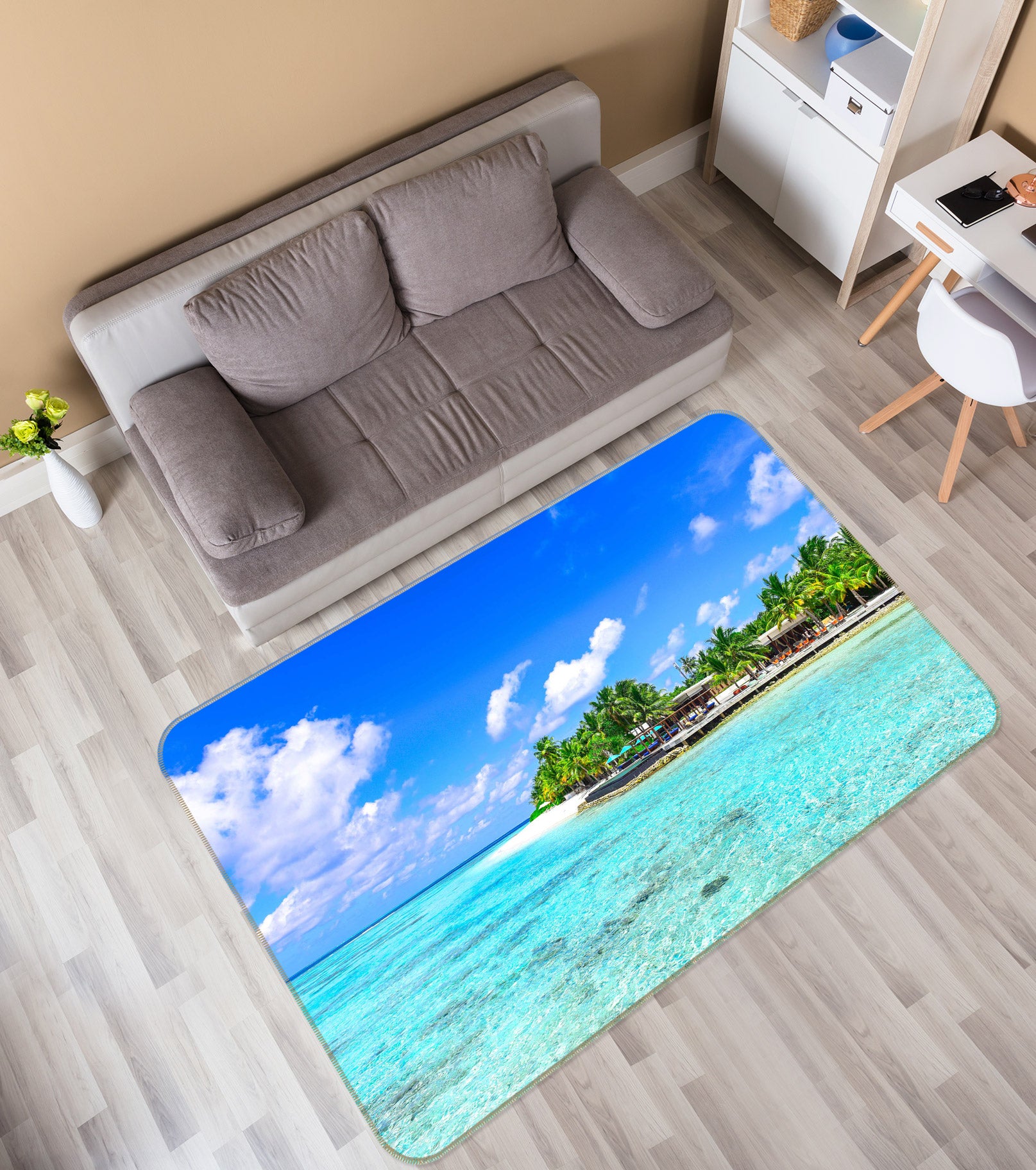 3D Ocean Tree 76261 Non Slip Rug Mat