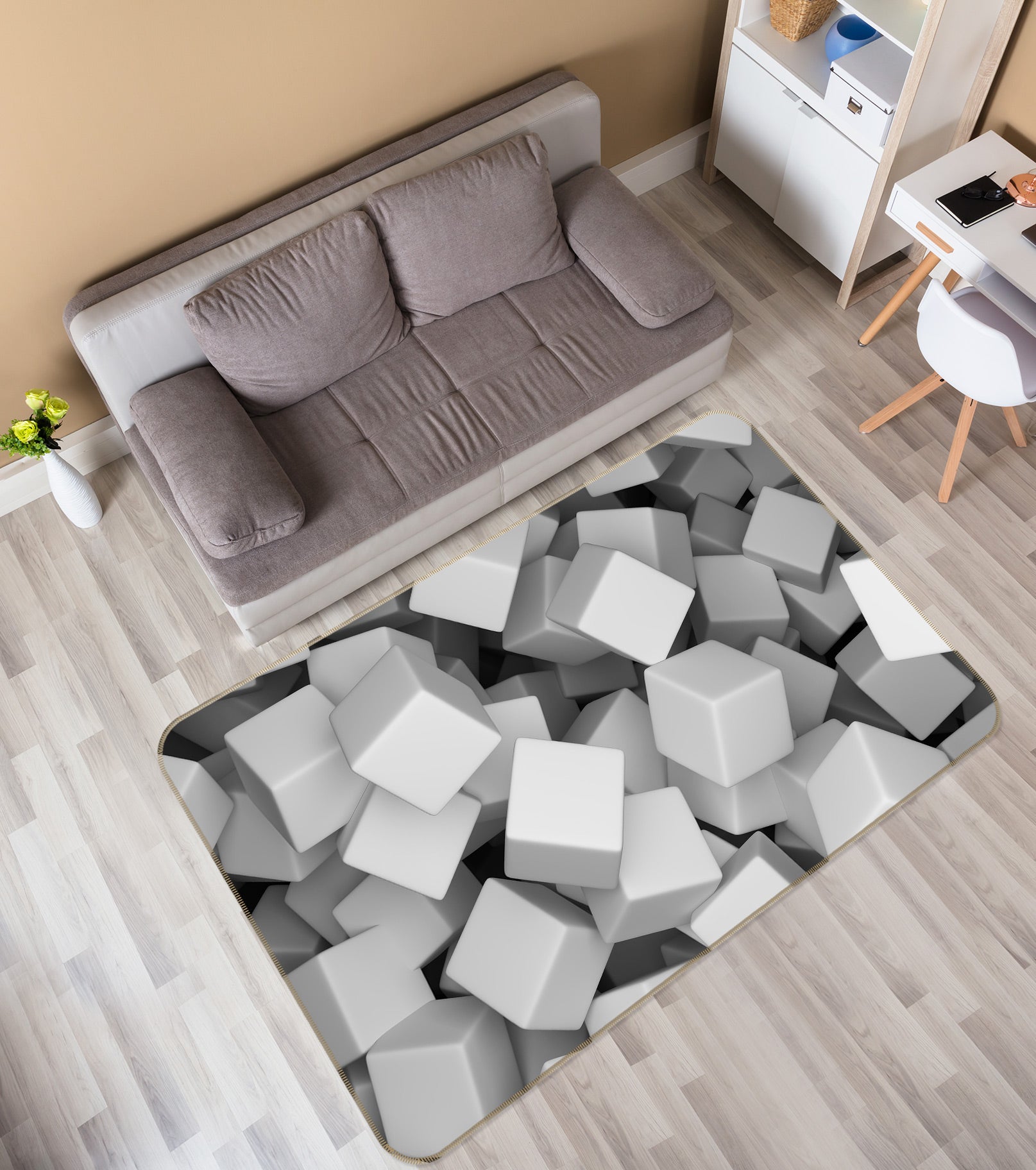 3D Cube 76291 Non Slip Rug Mat