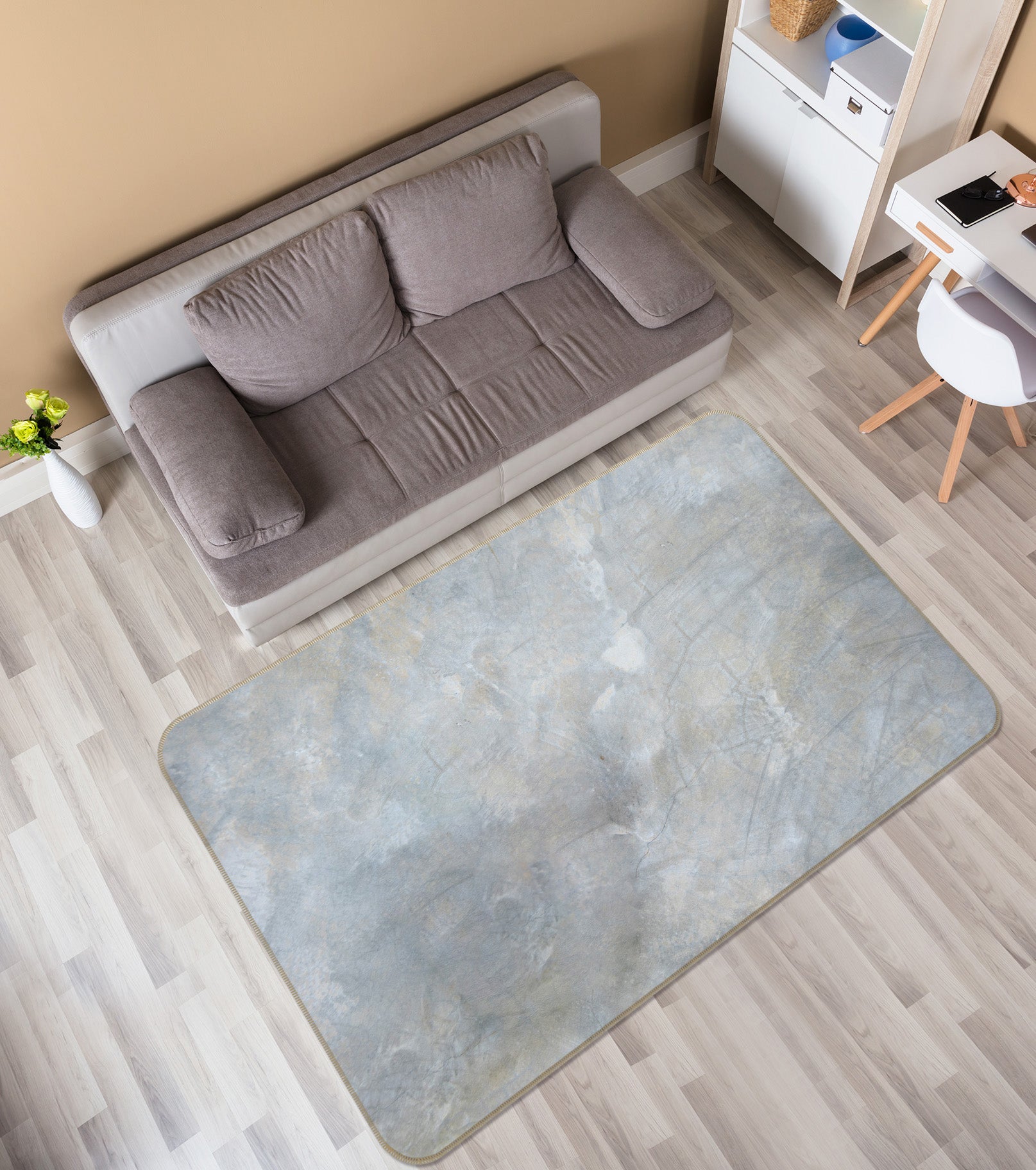 3D Grey Texture 31067 Non Slip Rug Mat