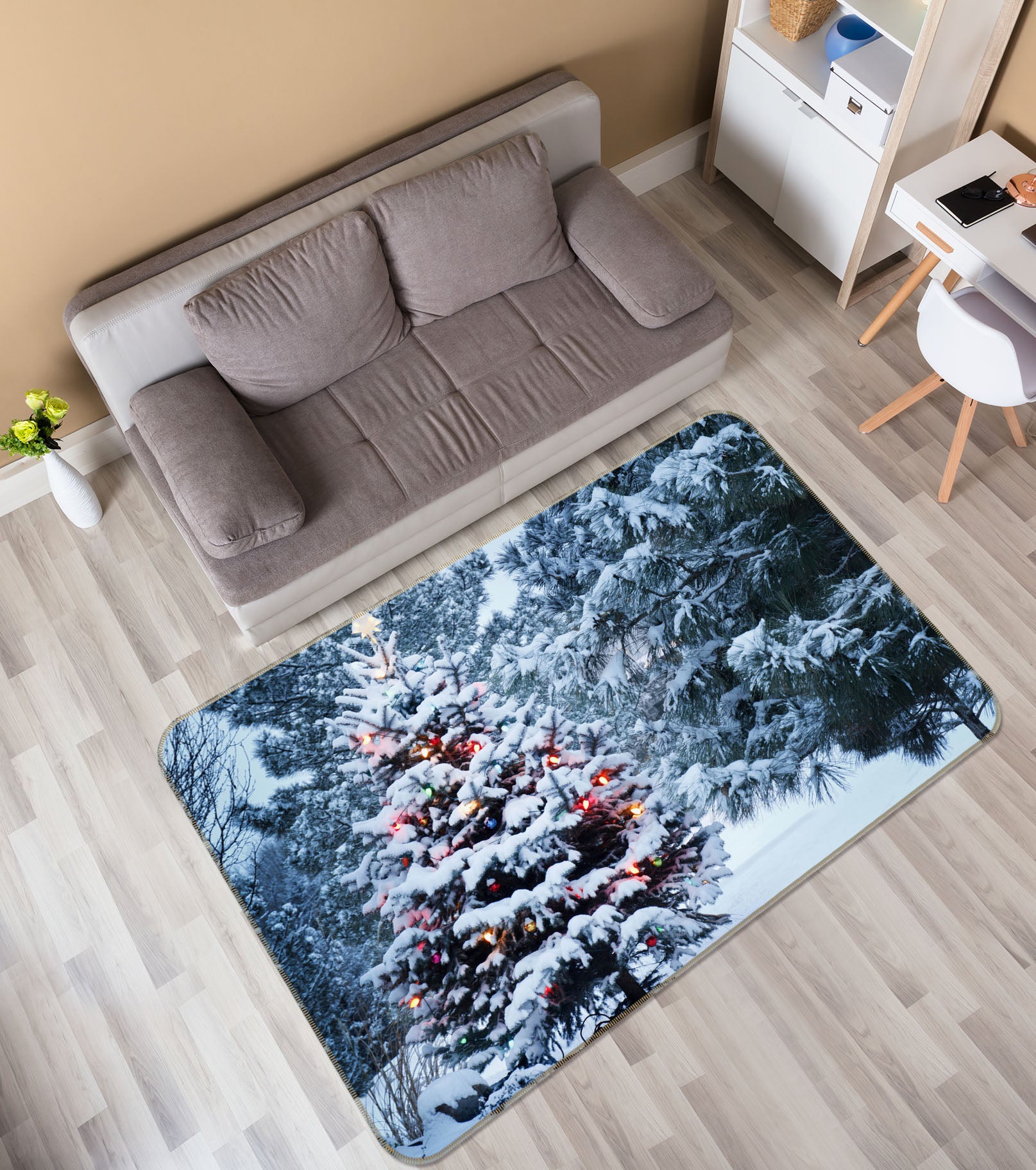 3D Snow Pine 35124 Non Slip Rug Mat