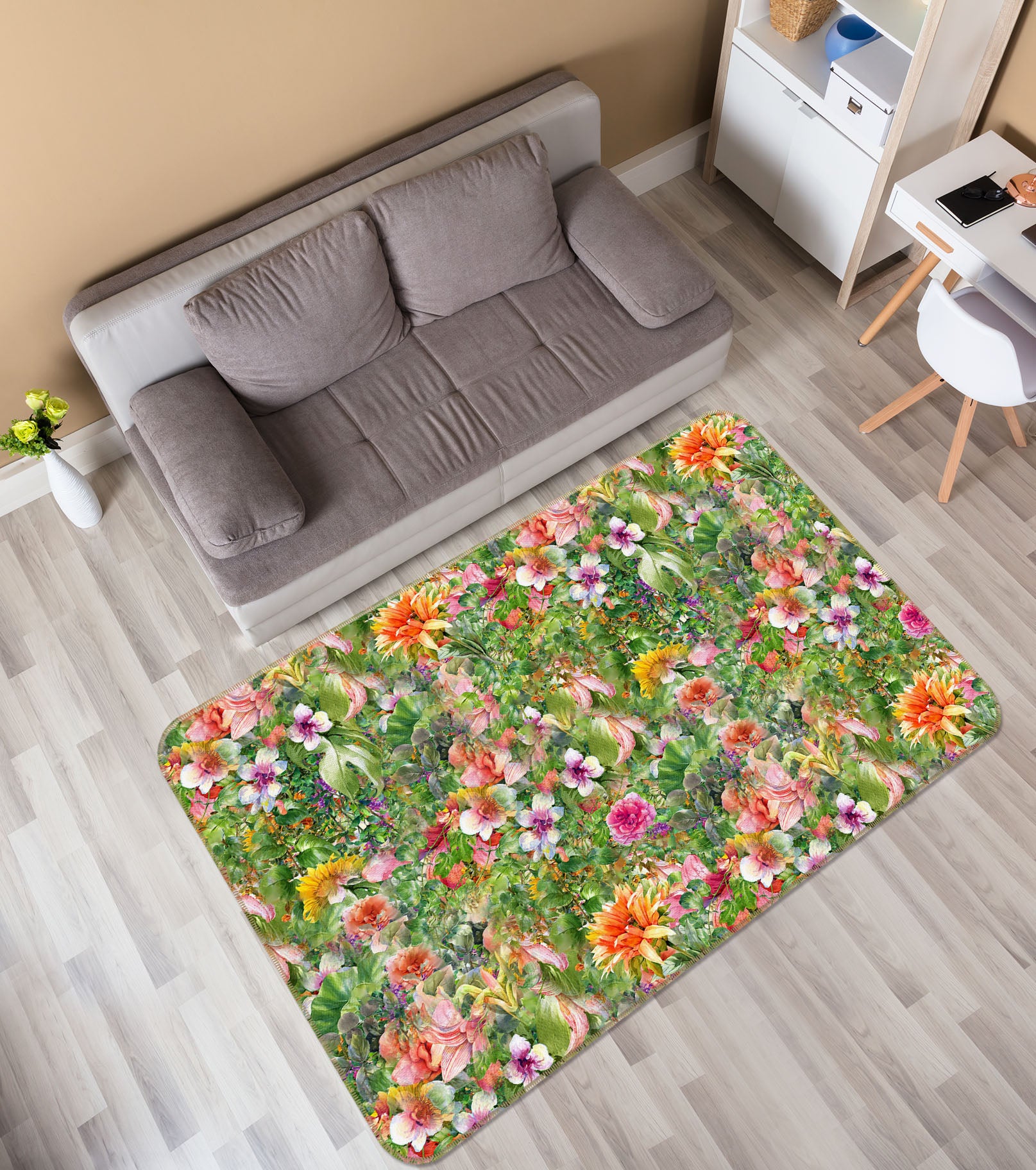 3D Flower Bush 31034 Non Slip Rug Mat