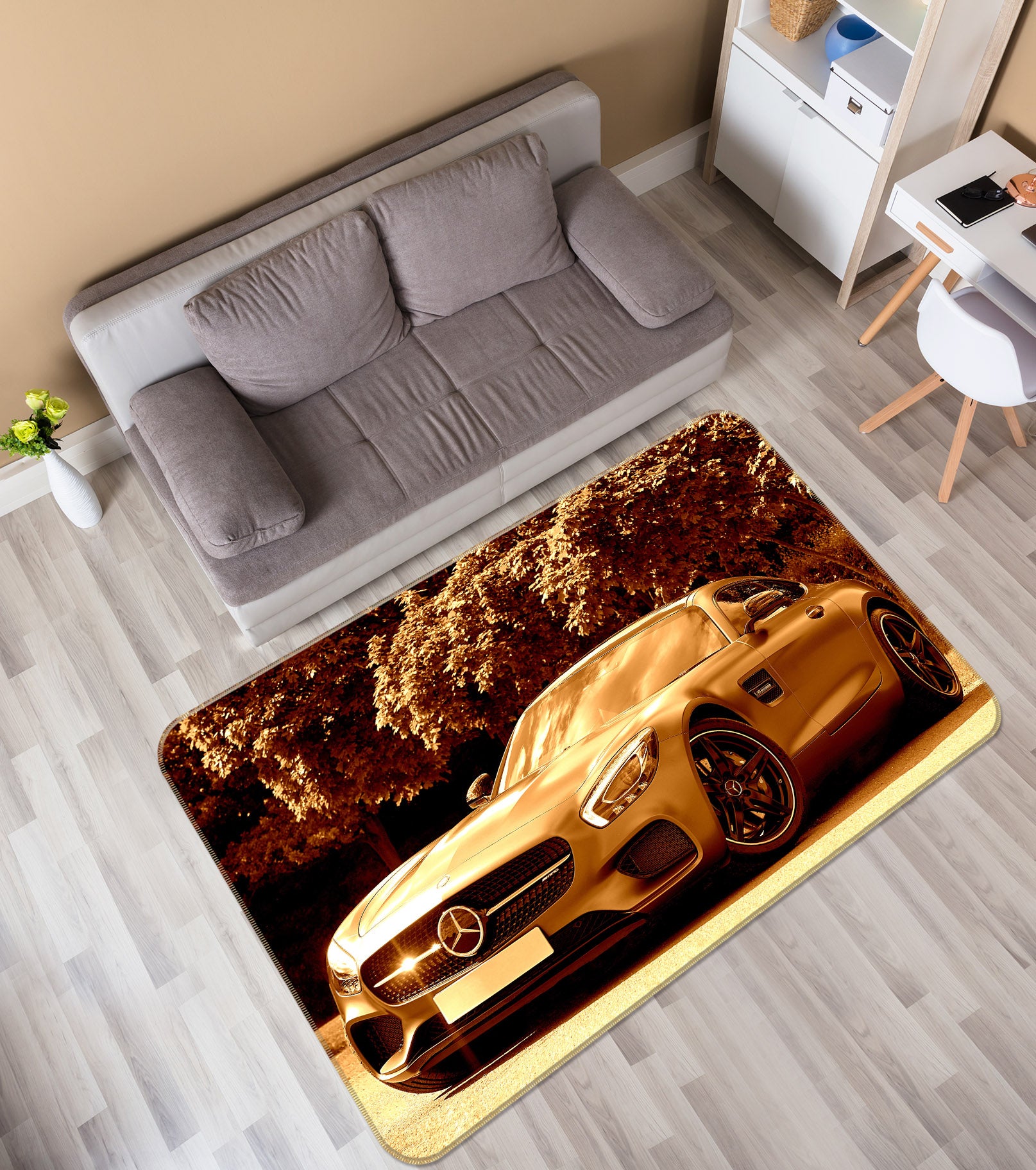 3D Sports Car 42007 Vehicle Non Slip Rug Mat