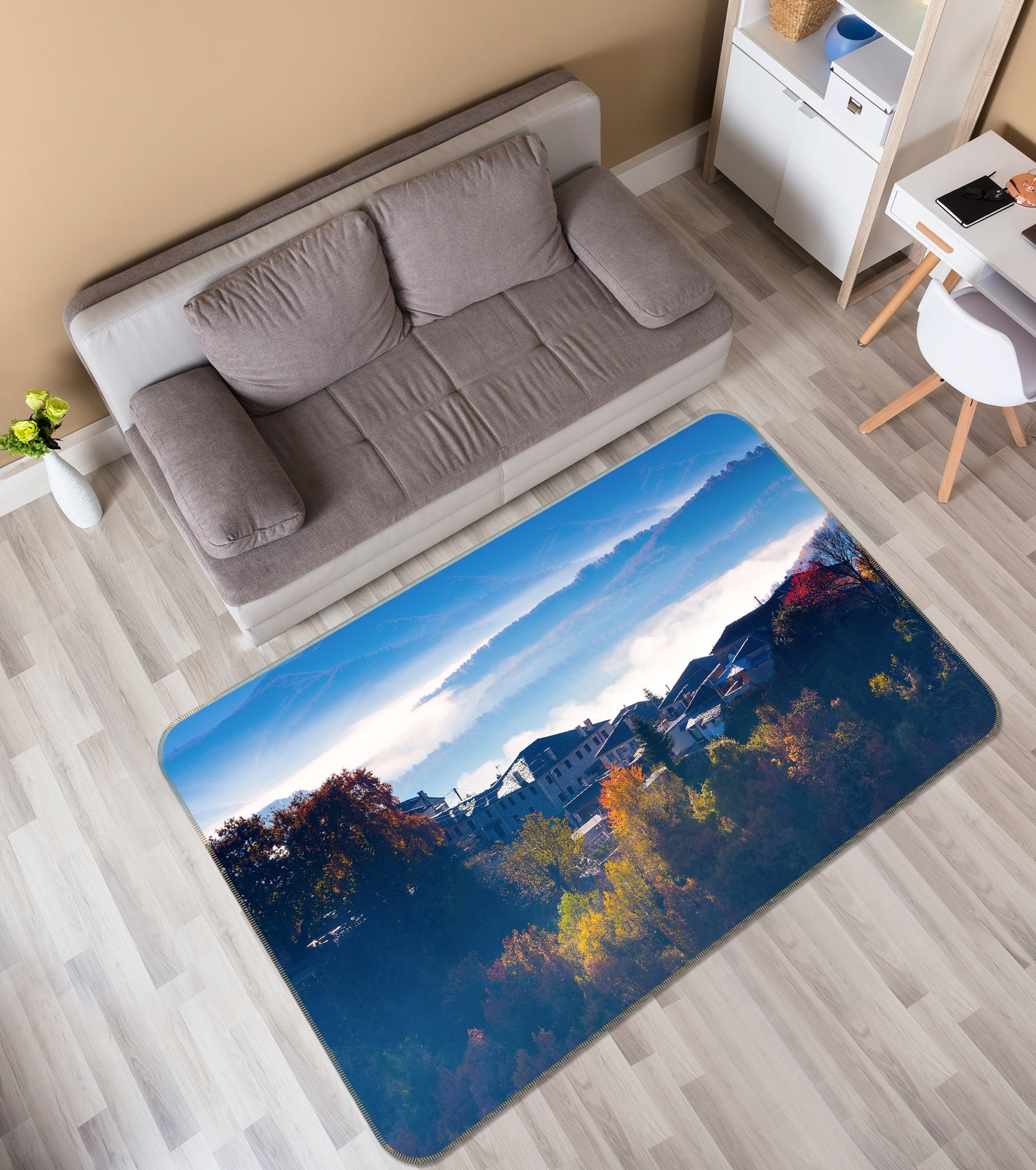 3D Wood House 35108 Non Slip Rug Mat