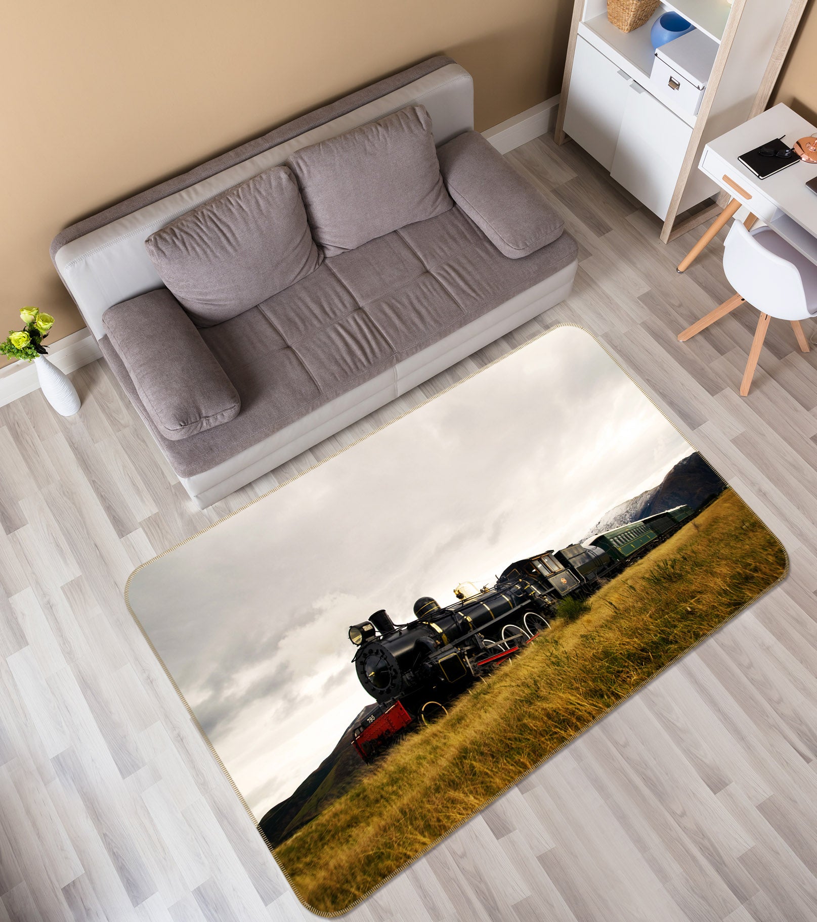 3D Grass Train 68102 Vehicle Non Slip Rug Mat