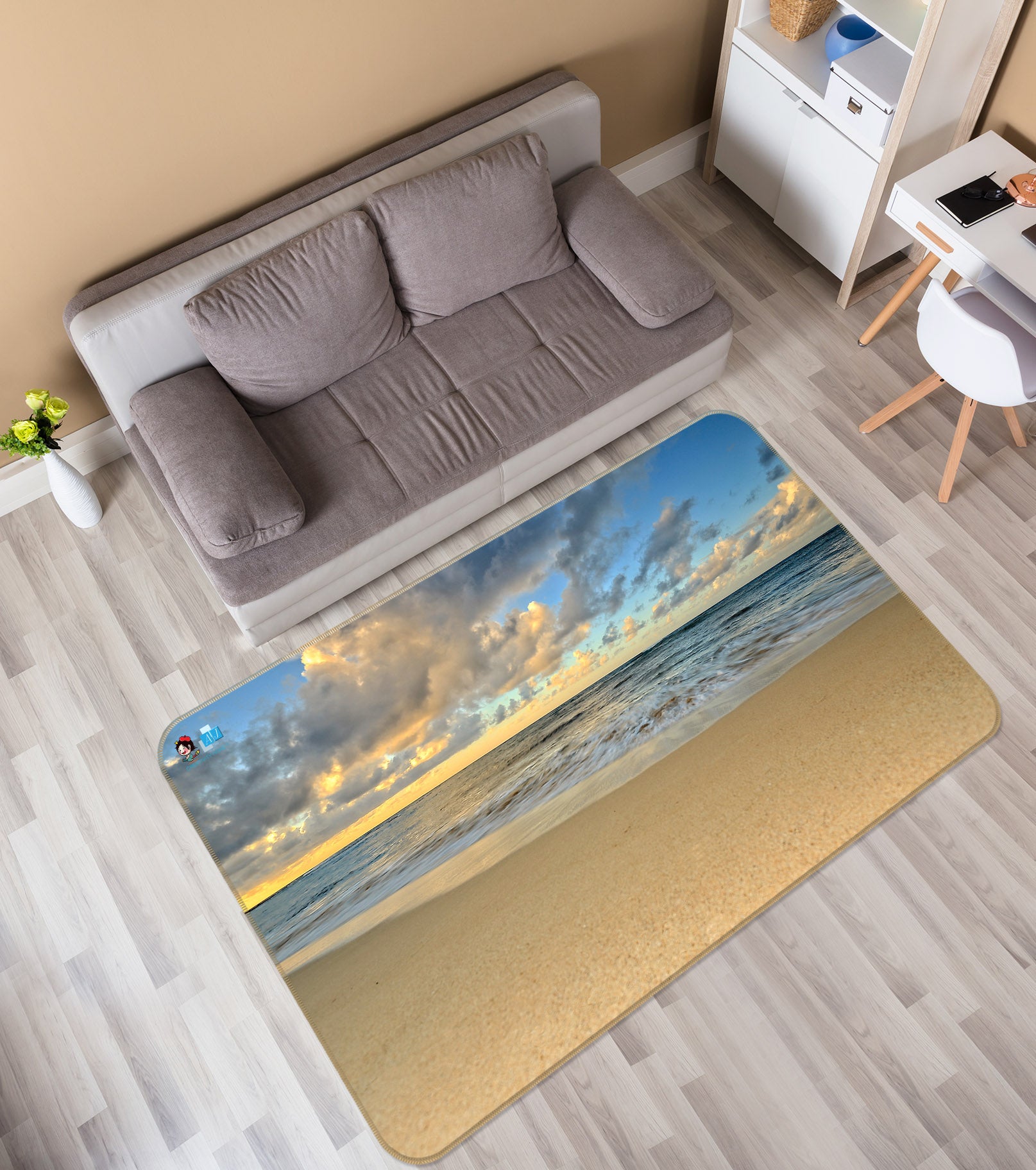 3D Beach 62056 Kathy Barefield Rug Non Slip Rug Mat