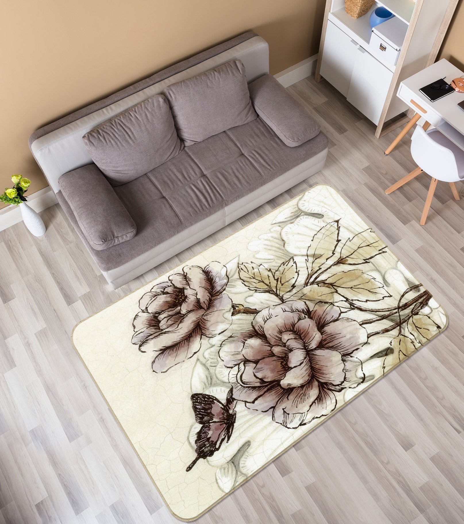 3D Flowers 32041 Non Slip Rug Mat