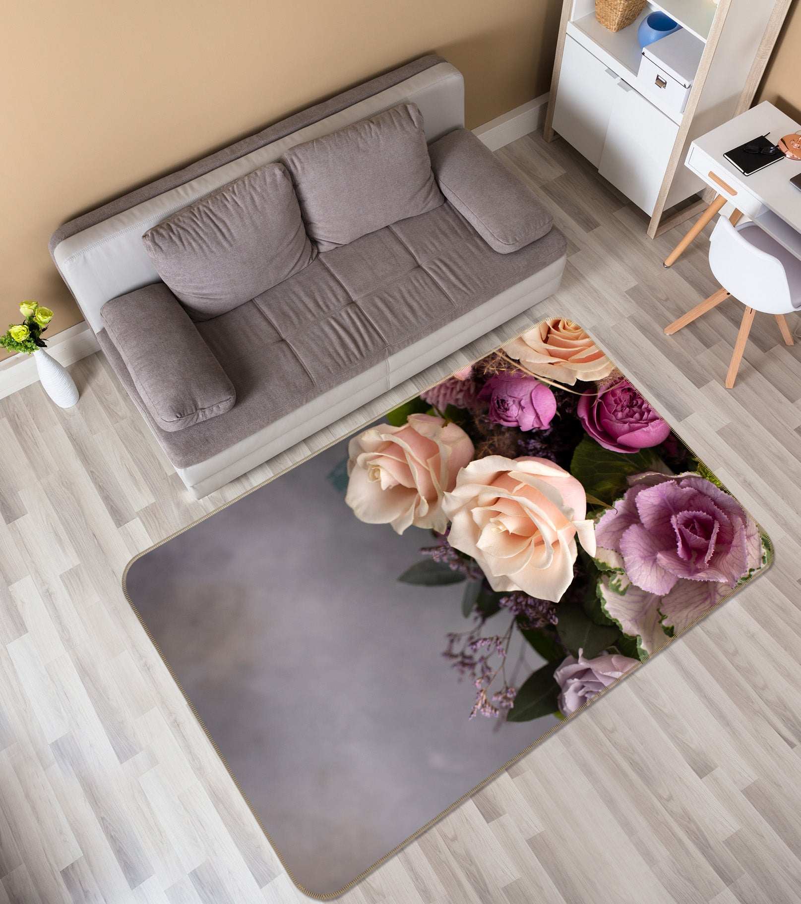 3D Flowers 29151 Non Slip Rug Mat