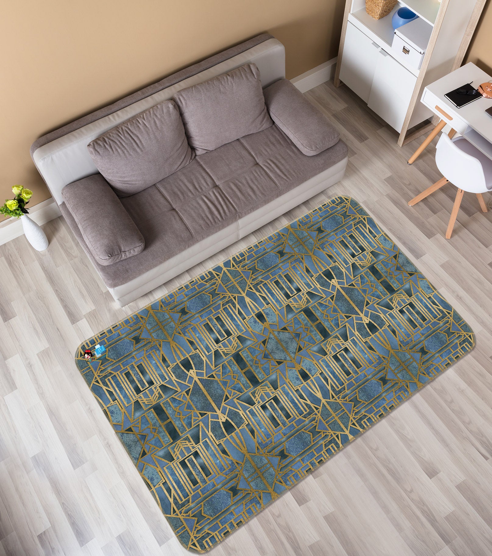 3D Pattern Lines 83004 Andrea haase Rug Non Slip Rug Mat