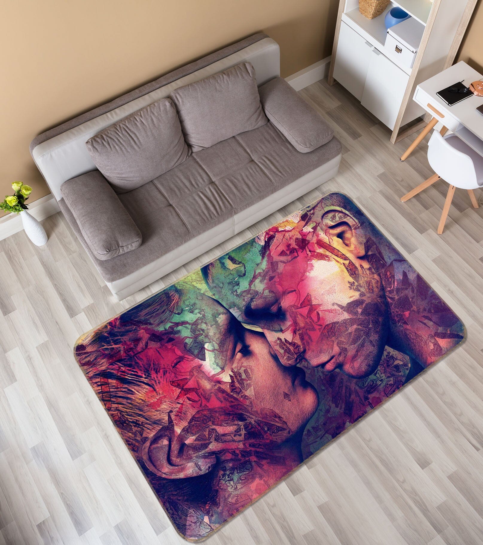 3D Graffiti Love 1004 Marco Cavazzana Rug Non Slip Rug Mat Mat AJ Creativity Home 