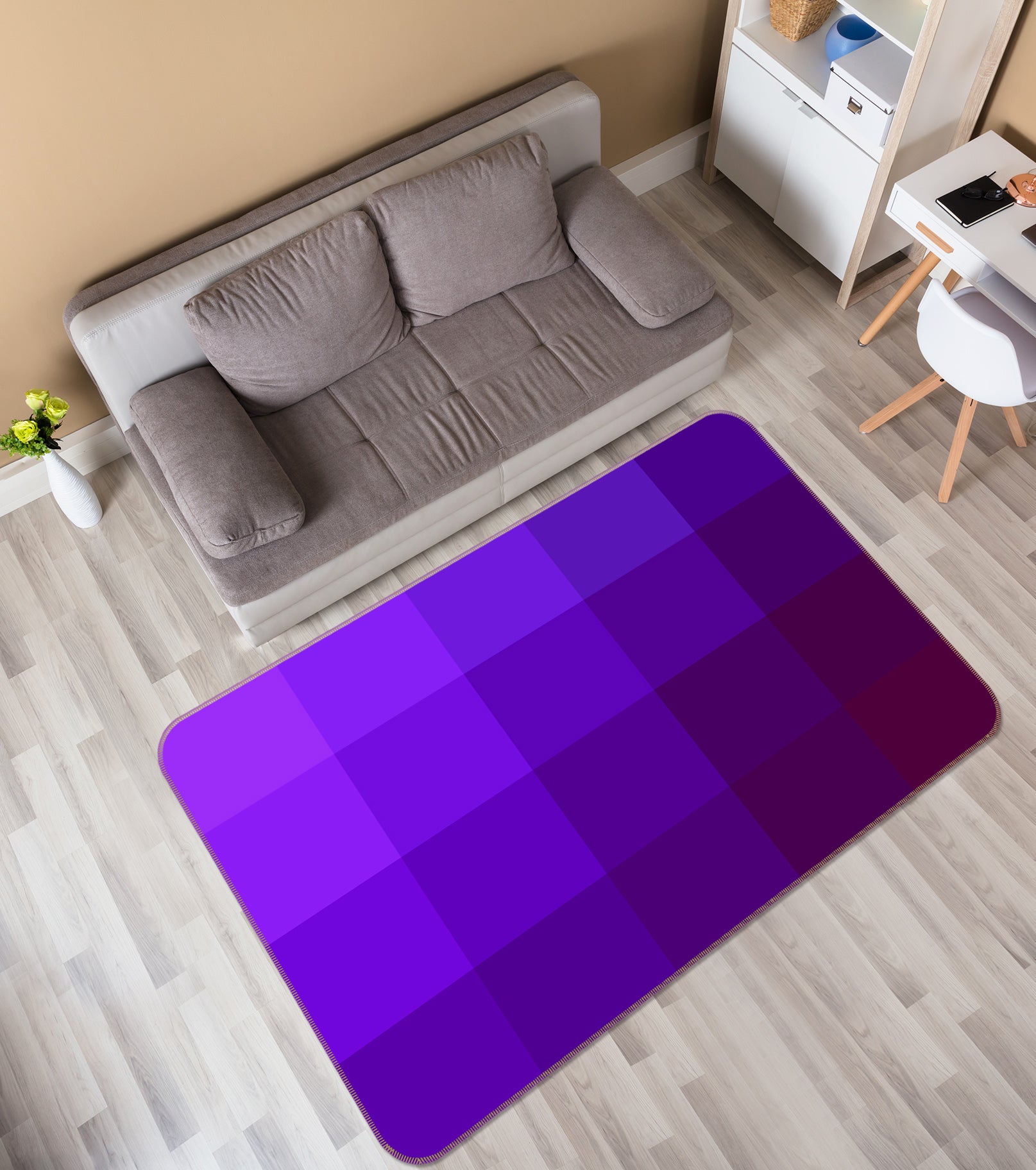 3D Purple 70048 Shandra Smith Rug Non Slip Rug Mat