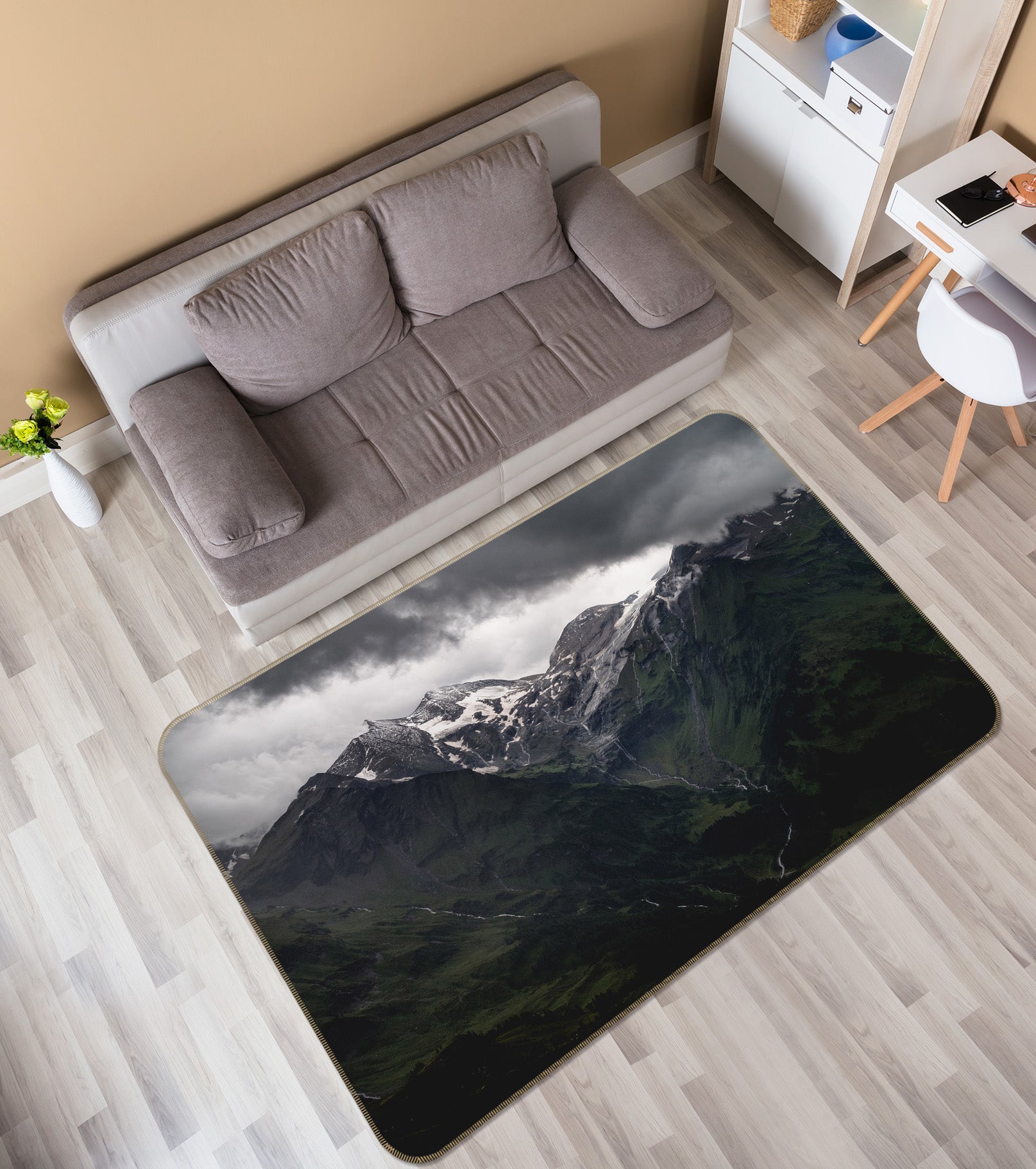 3D Mountains 35182 Non Slip Rug Mat