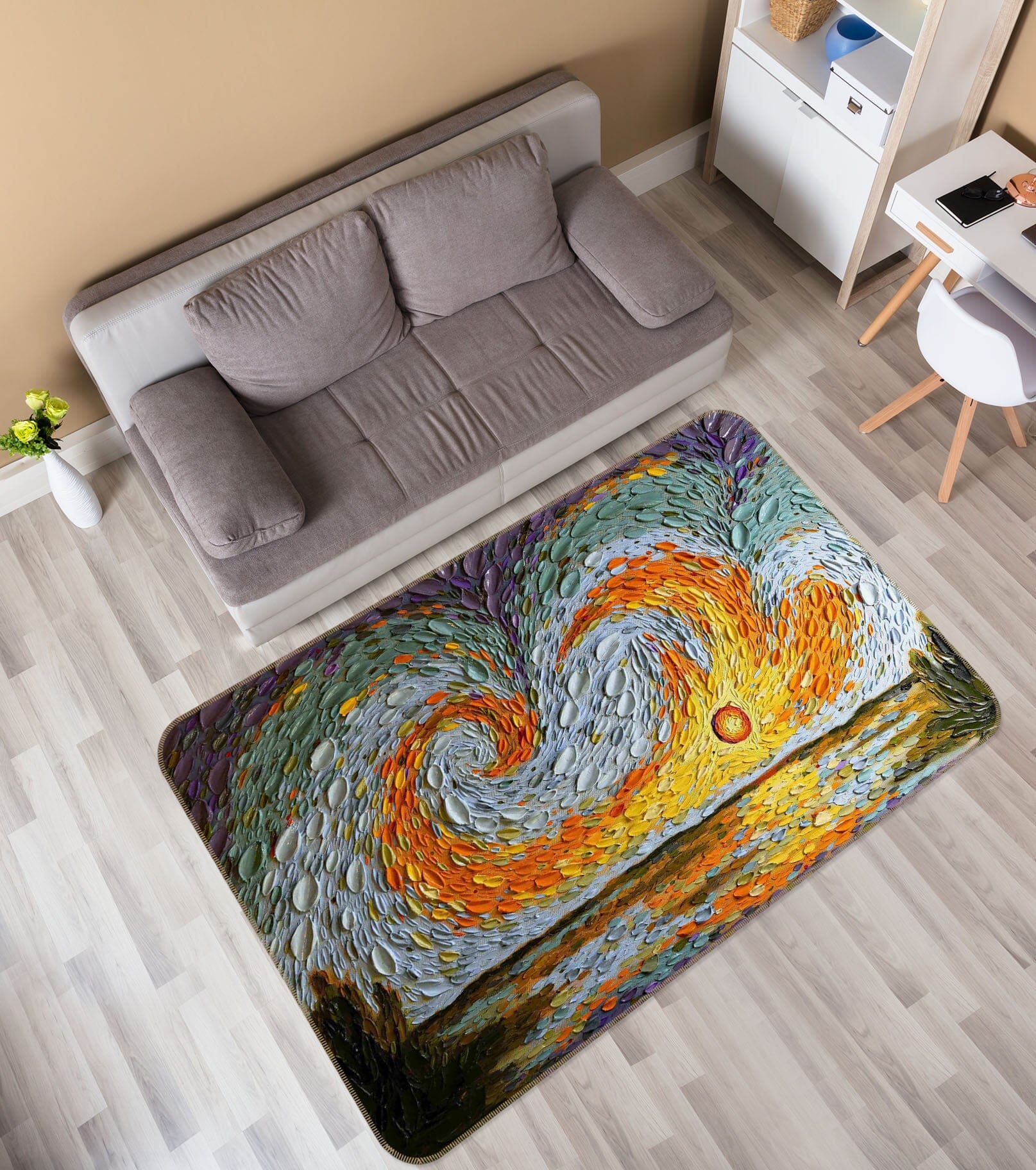 3D Shell Spray 1003 Dena Tollefson Rug Non Slip Rug Mat Mat AJ Creativity Home 