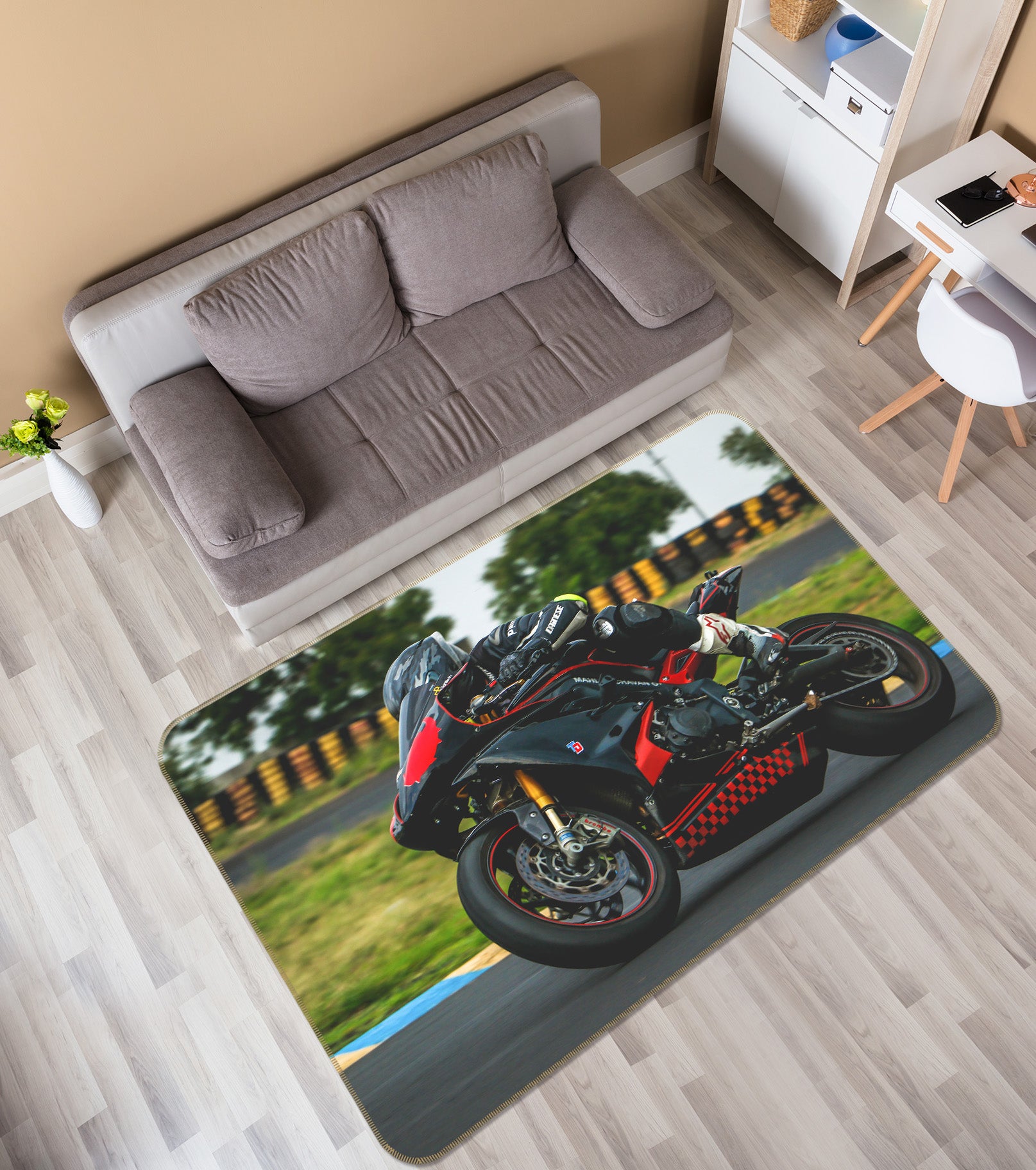 3D Motorcycle 68043 Vehicle Non Slip Rug Mat