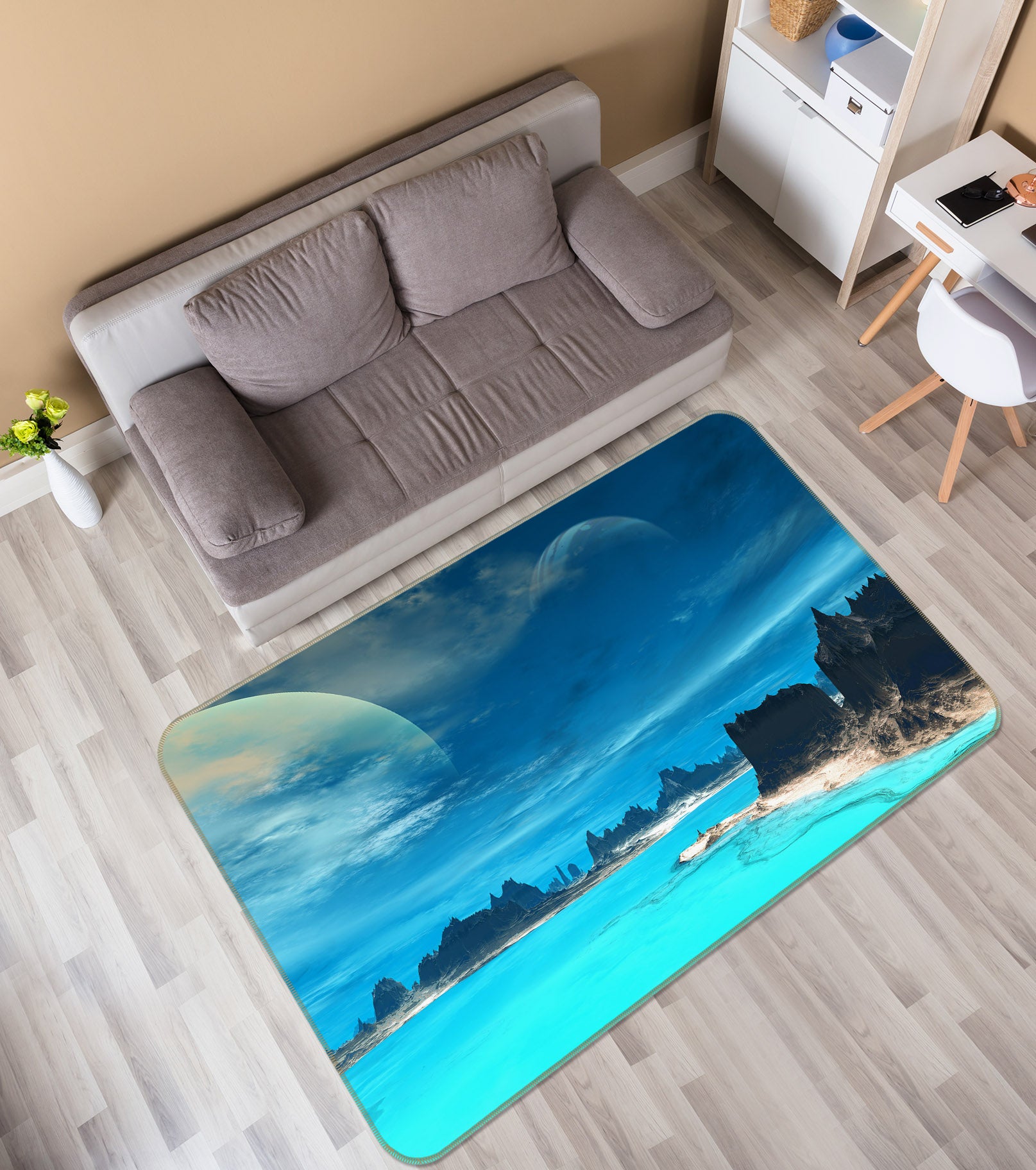3D Seawater 34140 Non Slip Rug Mat