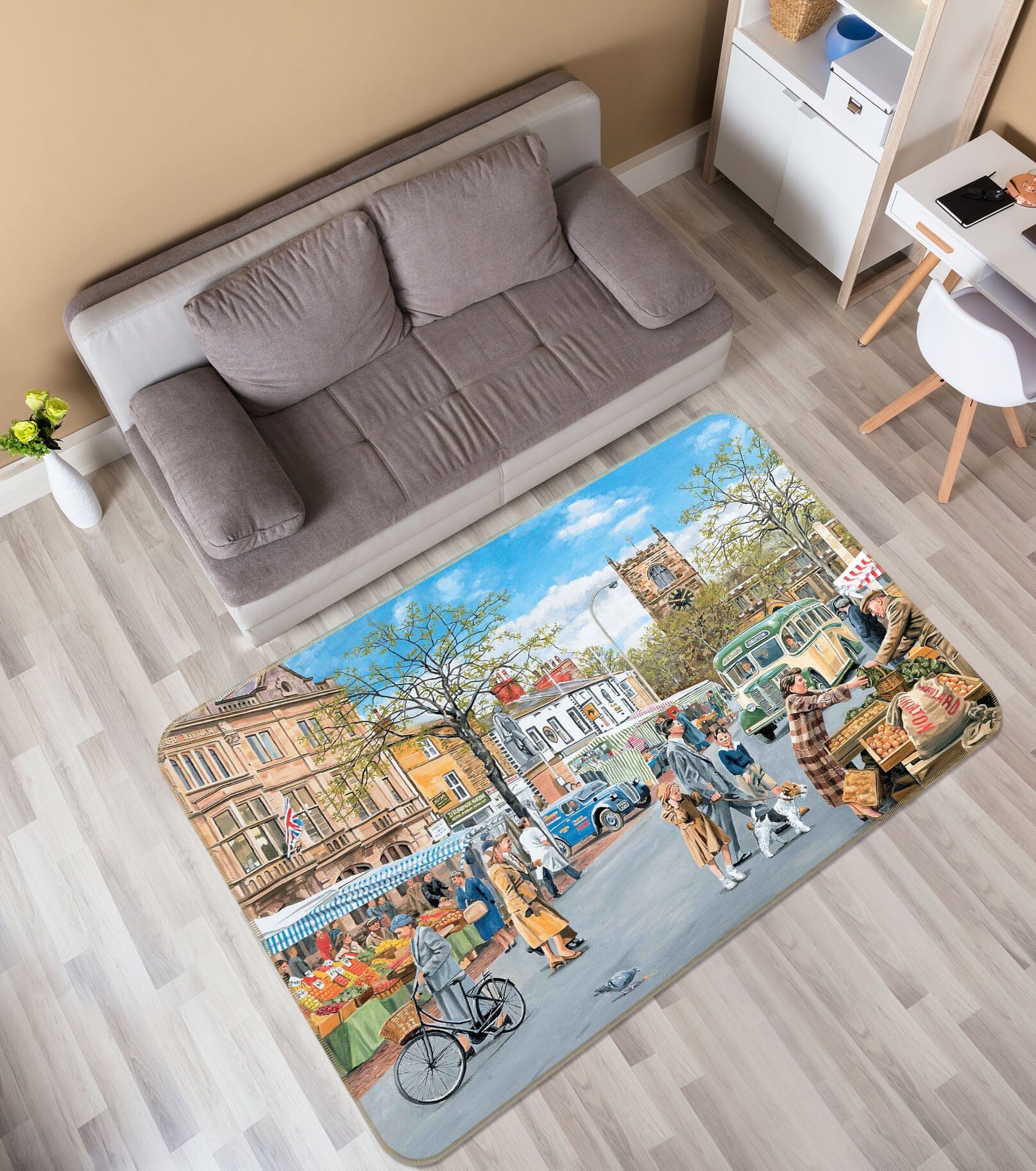 3D Market Day 1087 Trevor Mitchell Rug Non Slip Rug Mat Mat AJ Creativity Home 