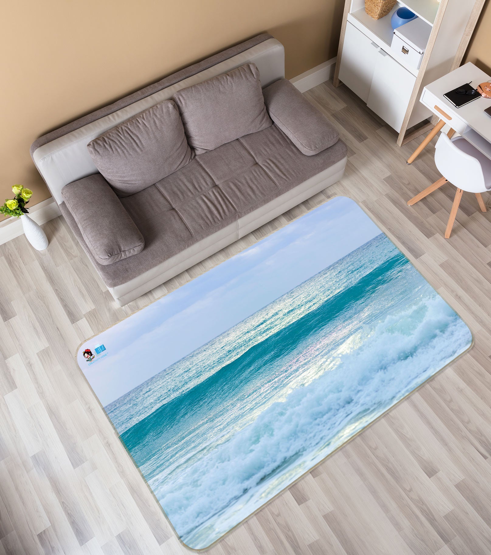 3D Sea Level 6839 Assaf Frank Rug Non Slip Rug Mat
