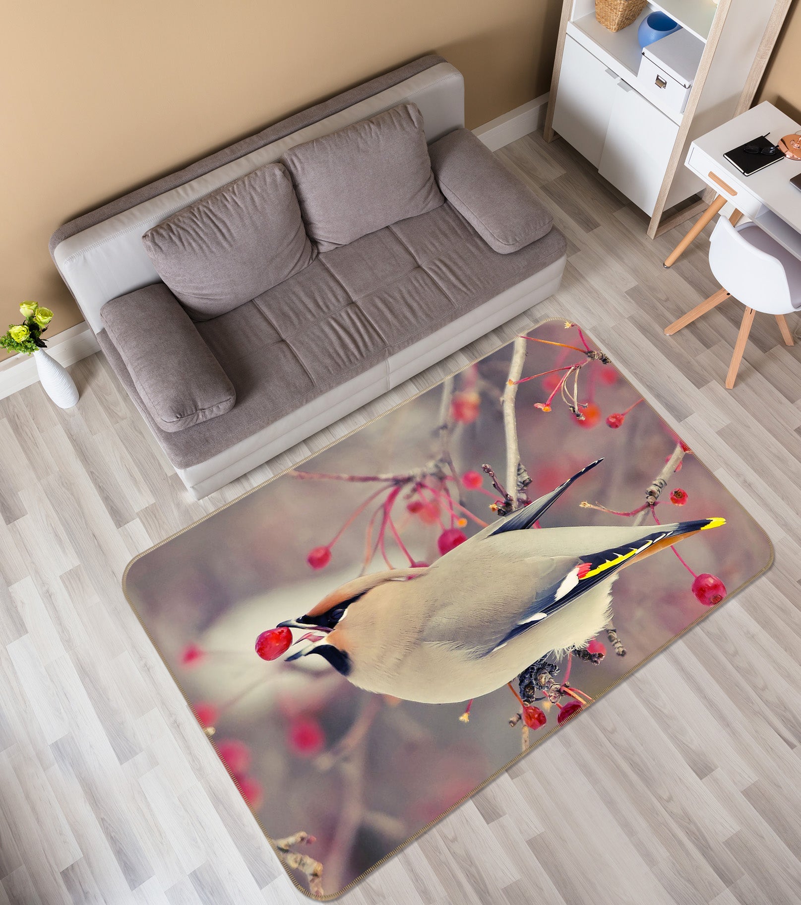 3D Branches Bird 68226 Animal Non Slip Rug Mat
