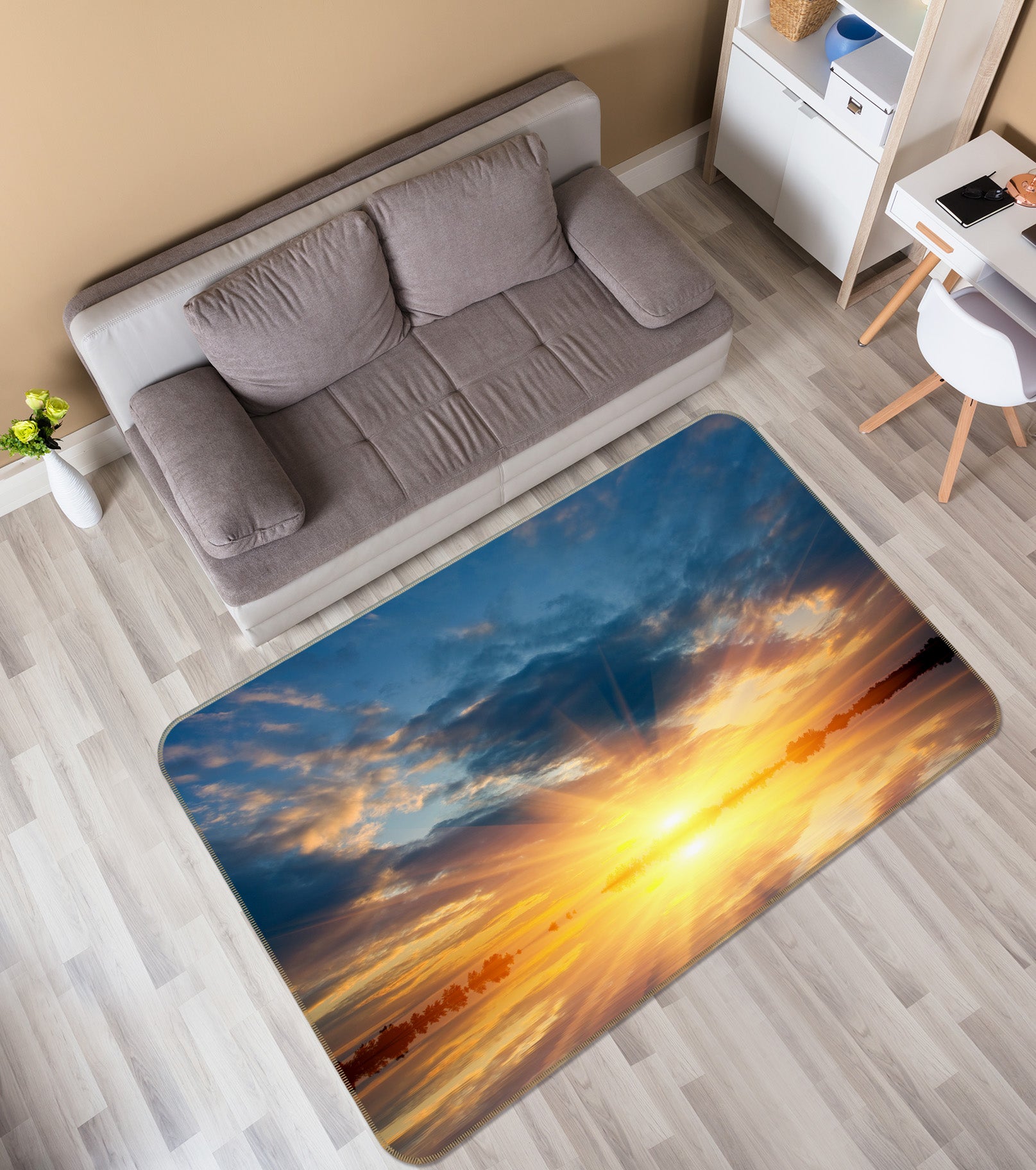 3D Clouds 31166 Non Slip Rug Mat