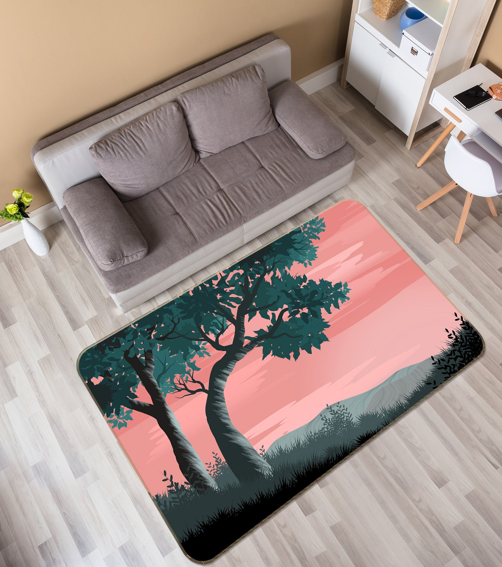 3D Trees 36171 Non Slip Rug Mat