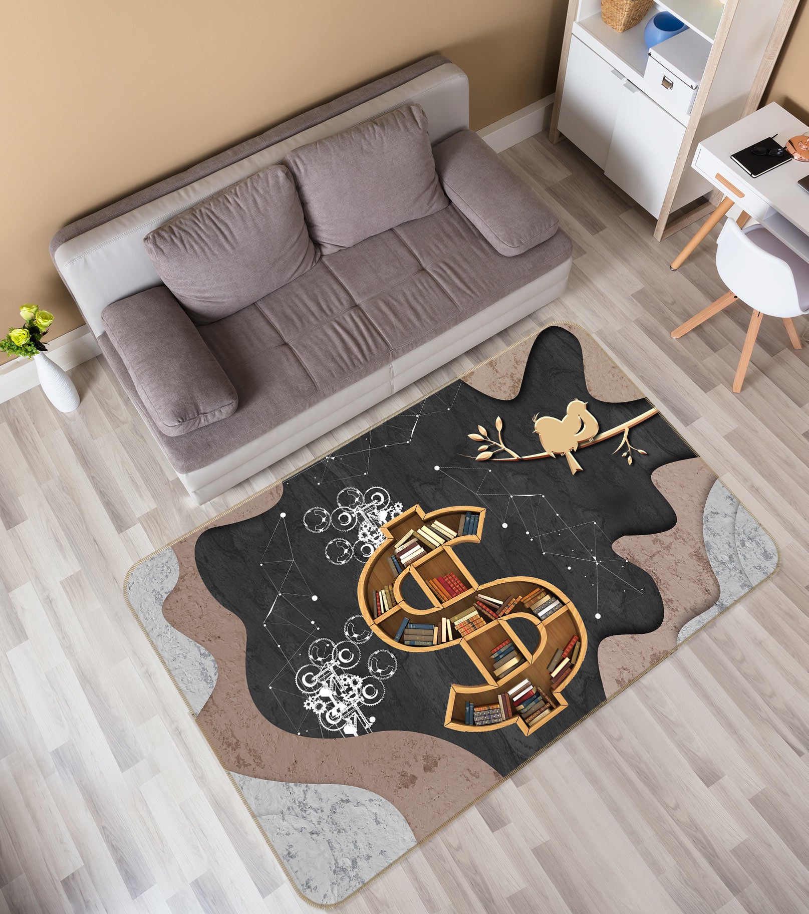 3D Money Book 77042 Non Slip Rug Mat