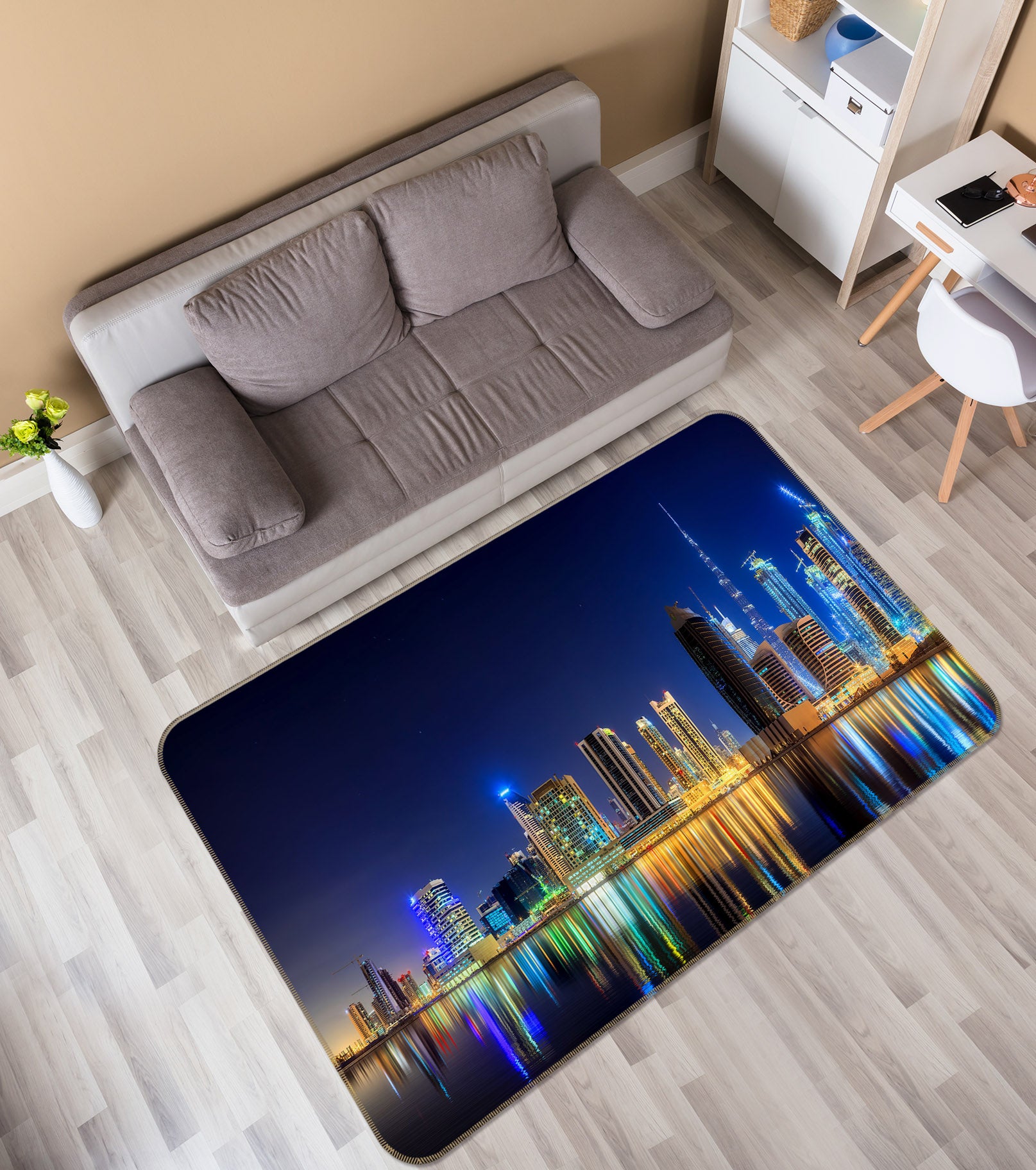 3D City Building 34114 Non Slip Rug Mat