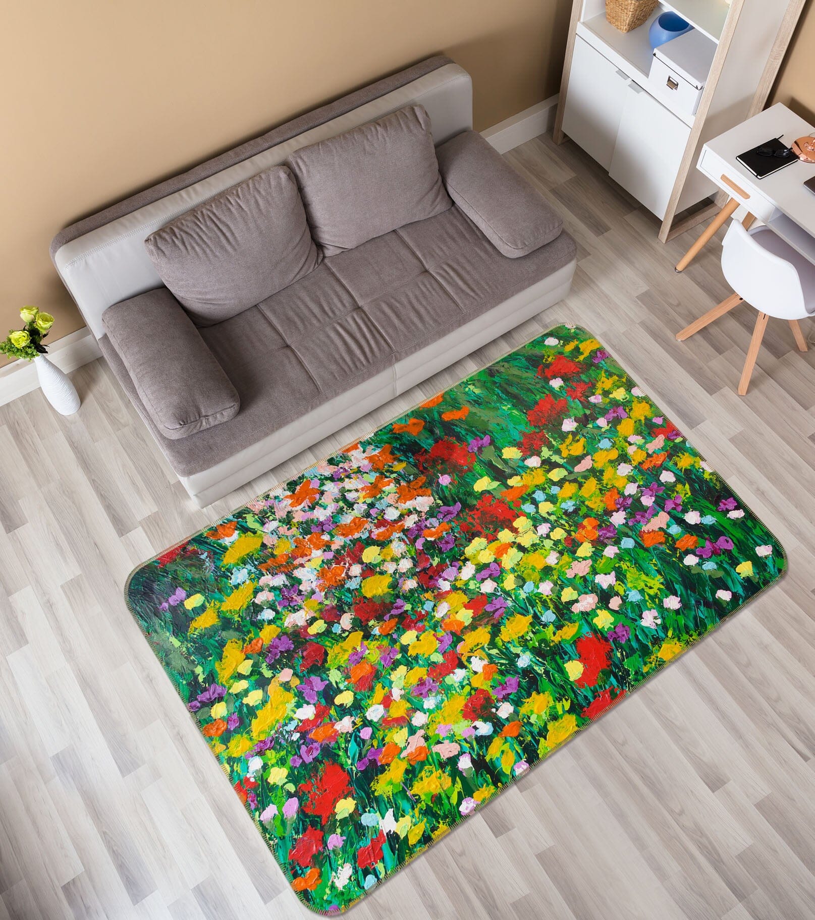 3D Floral Eruption 1002 Allan P. Friedlander Rug Non Slip Rug Mat Mat AJ Creativity Home 
