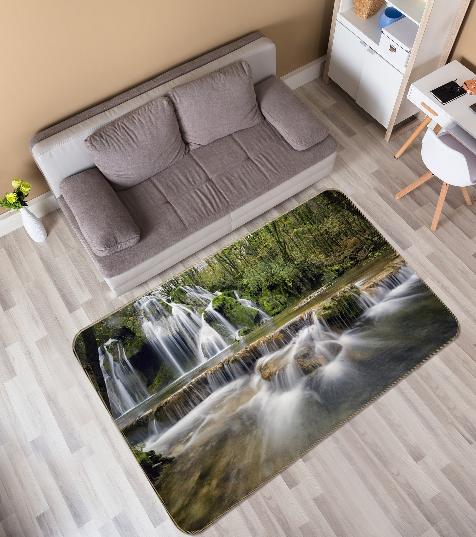 3D Waterfall 36207 Non Slip Rug Mat