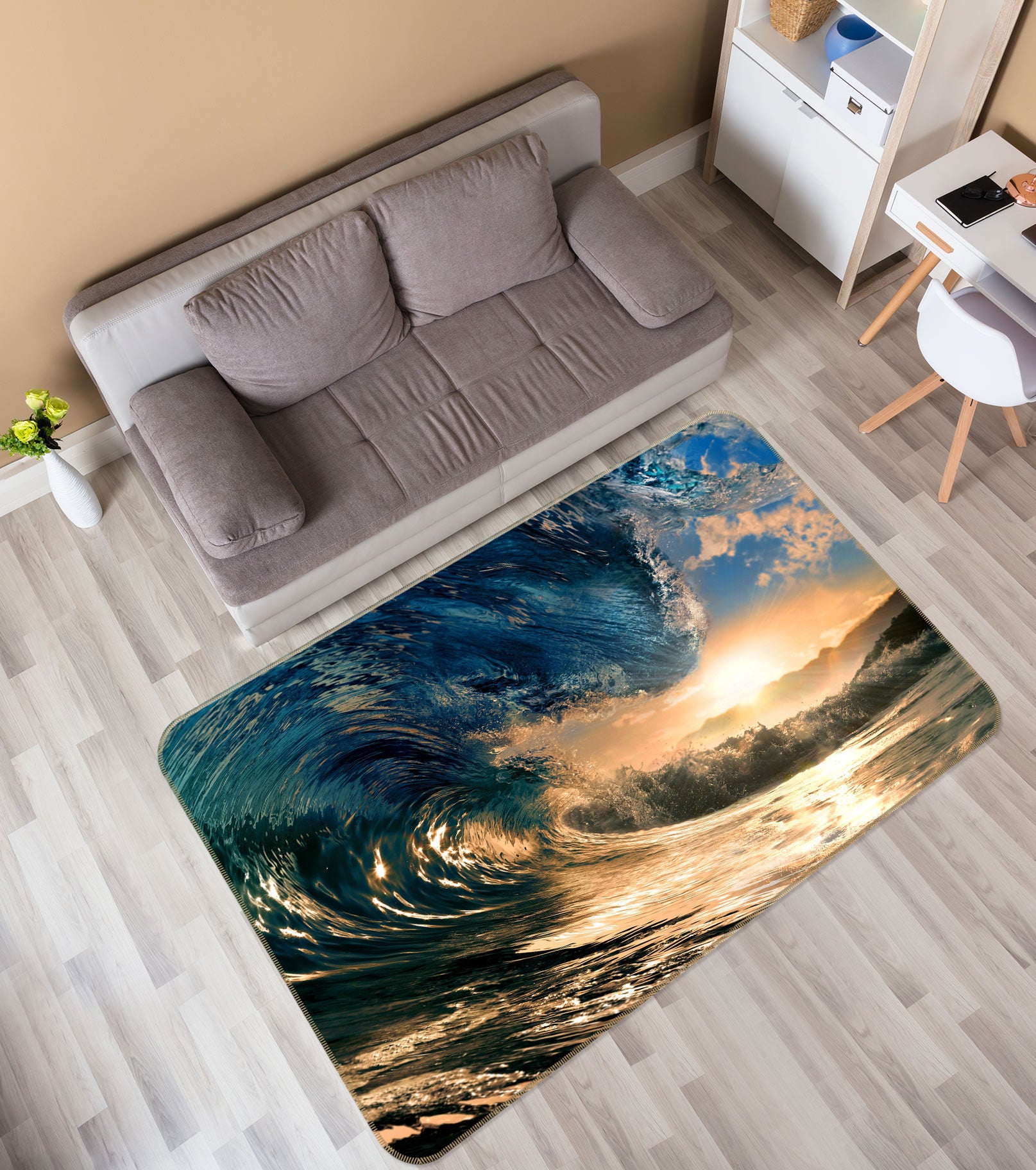 3D Waves 77076 Non Slip Rug Mat
