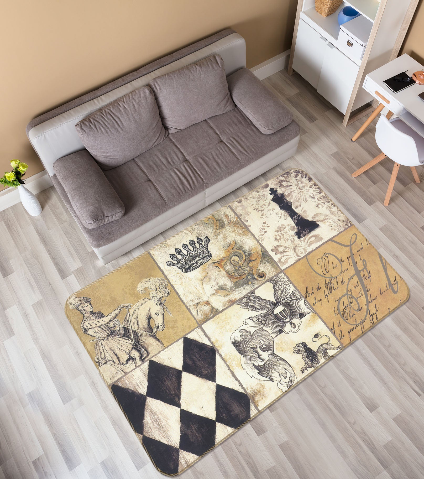 3D Piece Pattern 32051 Non Slip Rug Mat