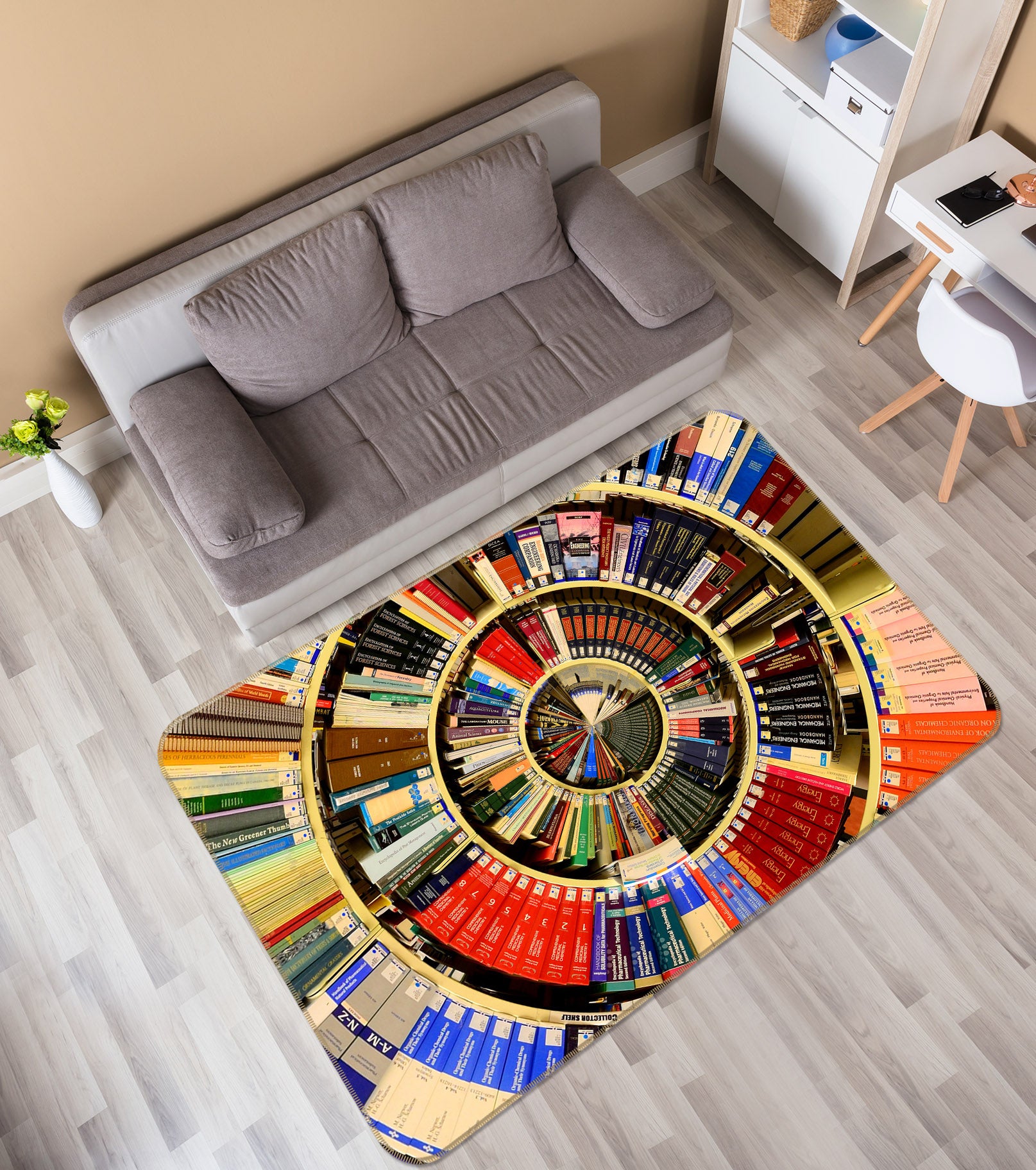 3D Bookshelf 36175 Non Slip Rug Mat