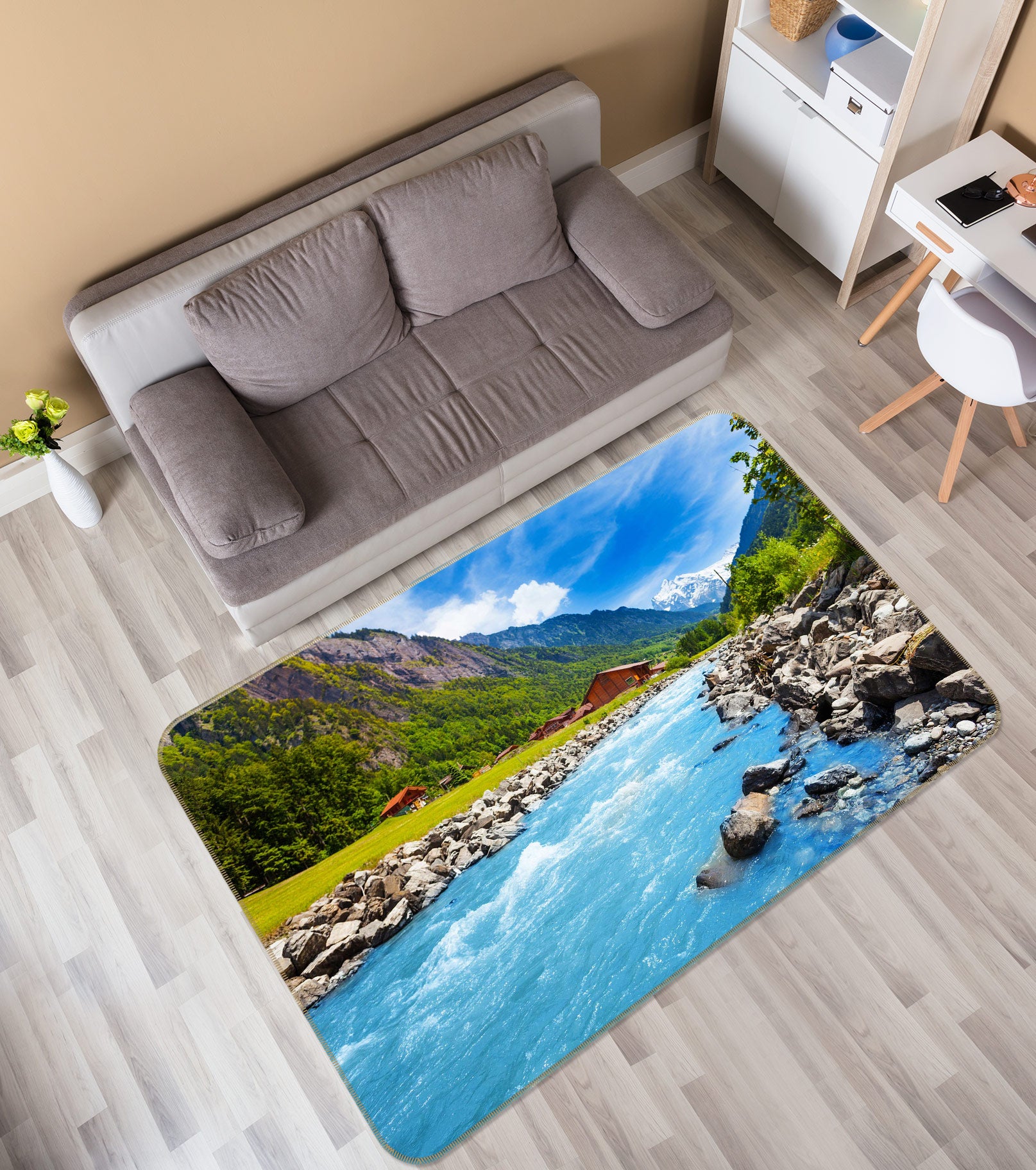 3D Landscape Stone 76218 Non Slip Rug Mat