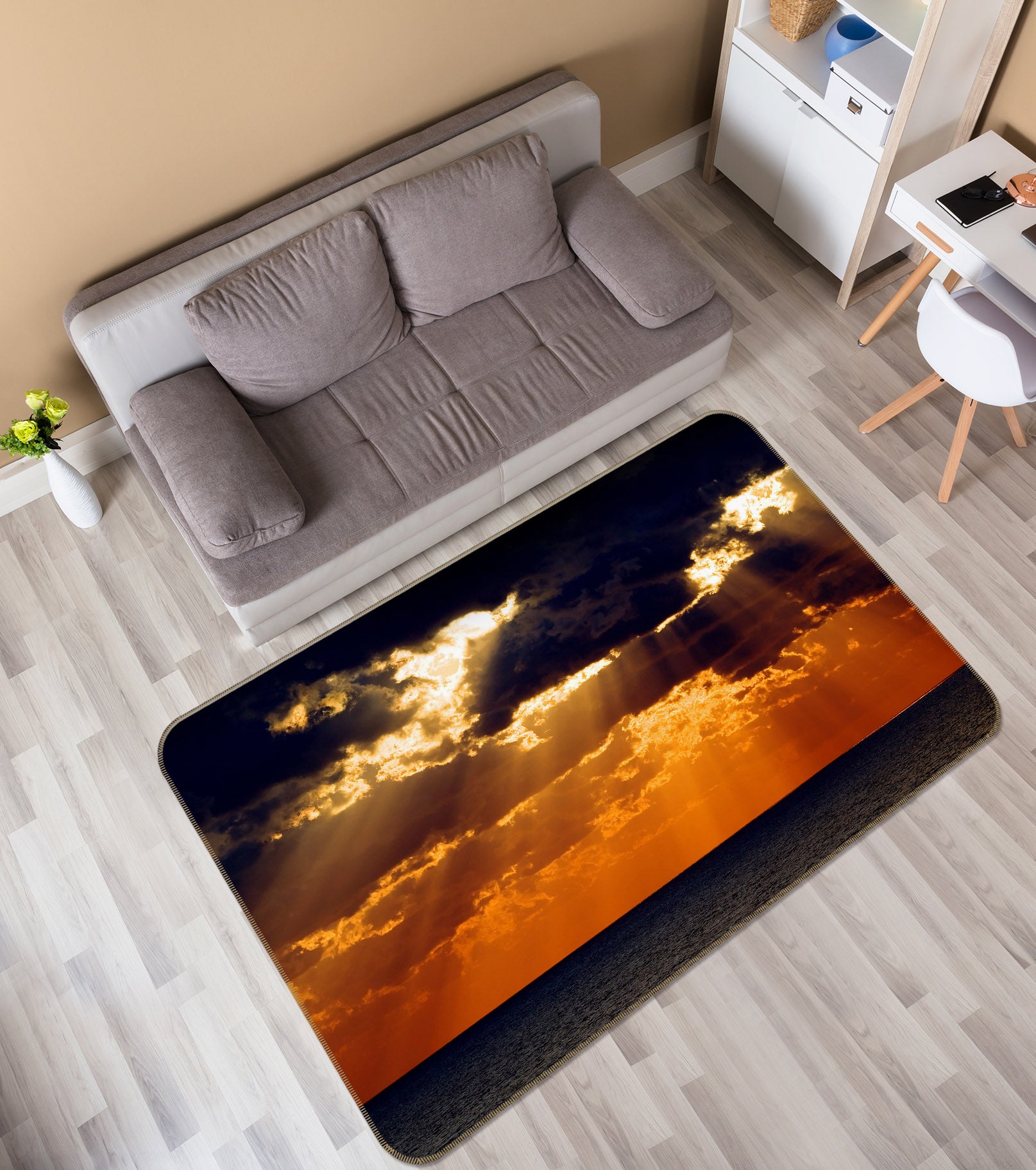 3D Clouds 31169 Non Slip Rug Mat