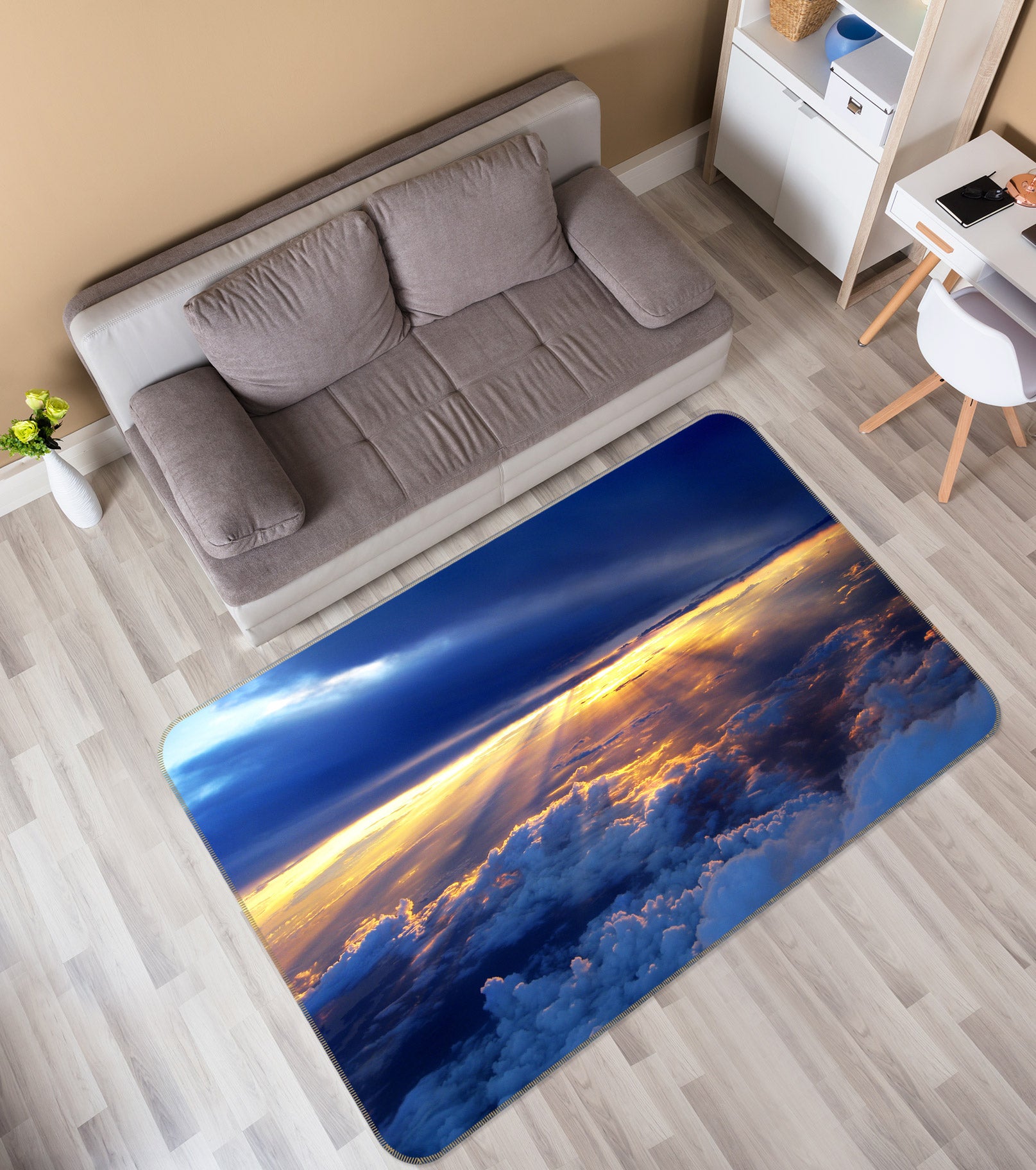 3D Clouds 75227 Non Slip Rug Mat