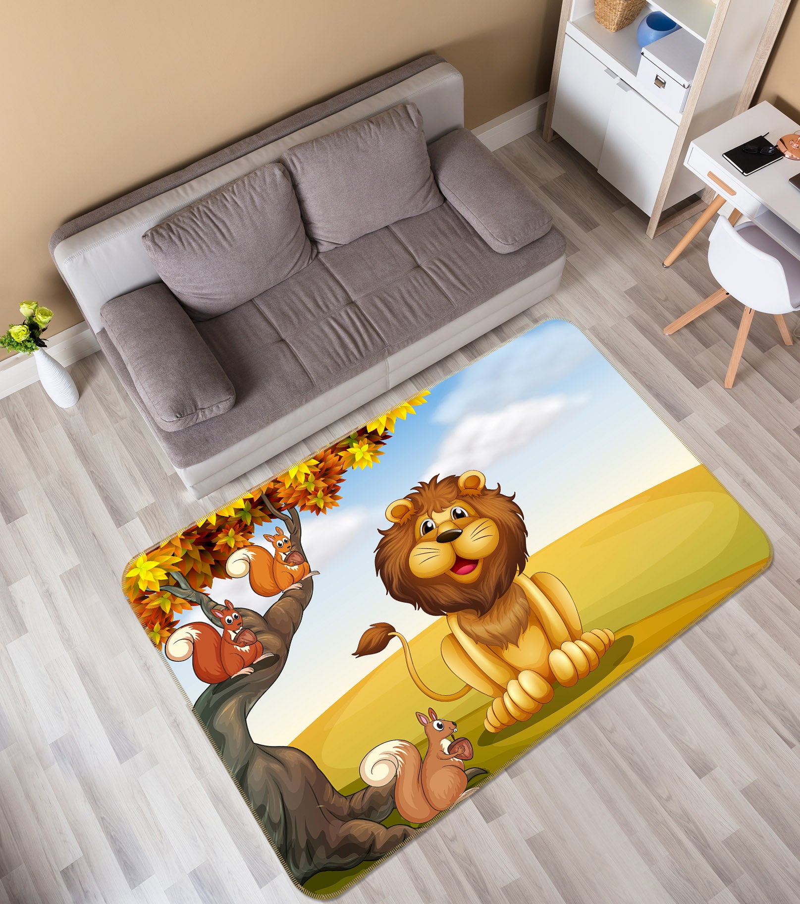 3D Lion Animals 36148 Non Slip Rug Mat