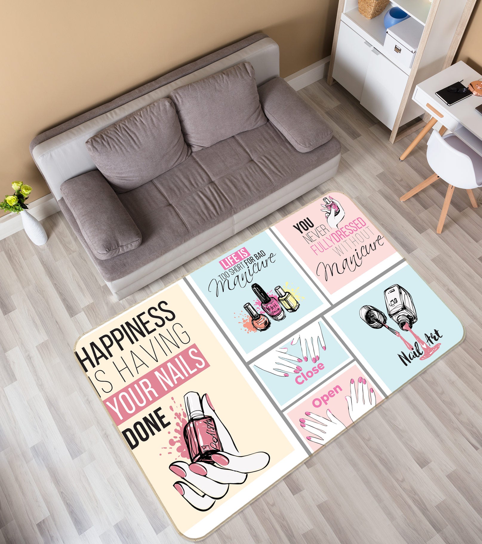 3D Nail Polish 77155 Non Slip Rug Mat