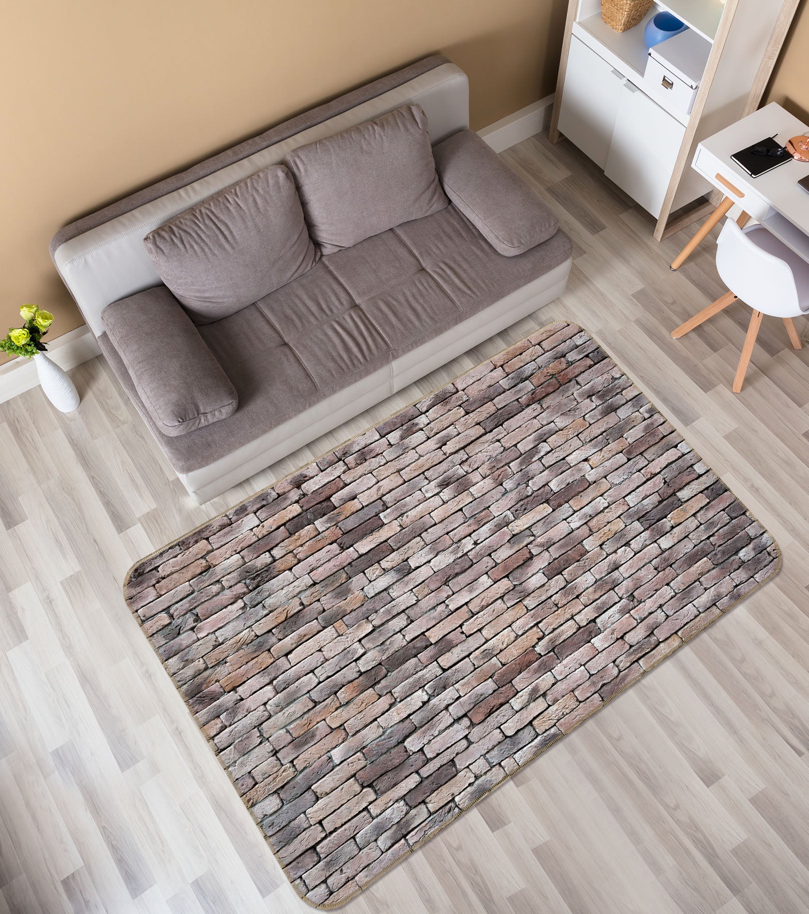 3D Brick Wall Pattern 31035 Non Slip Rug Mat