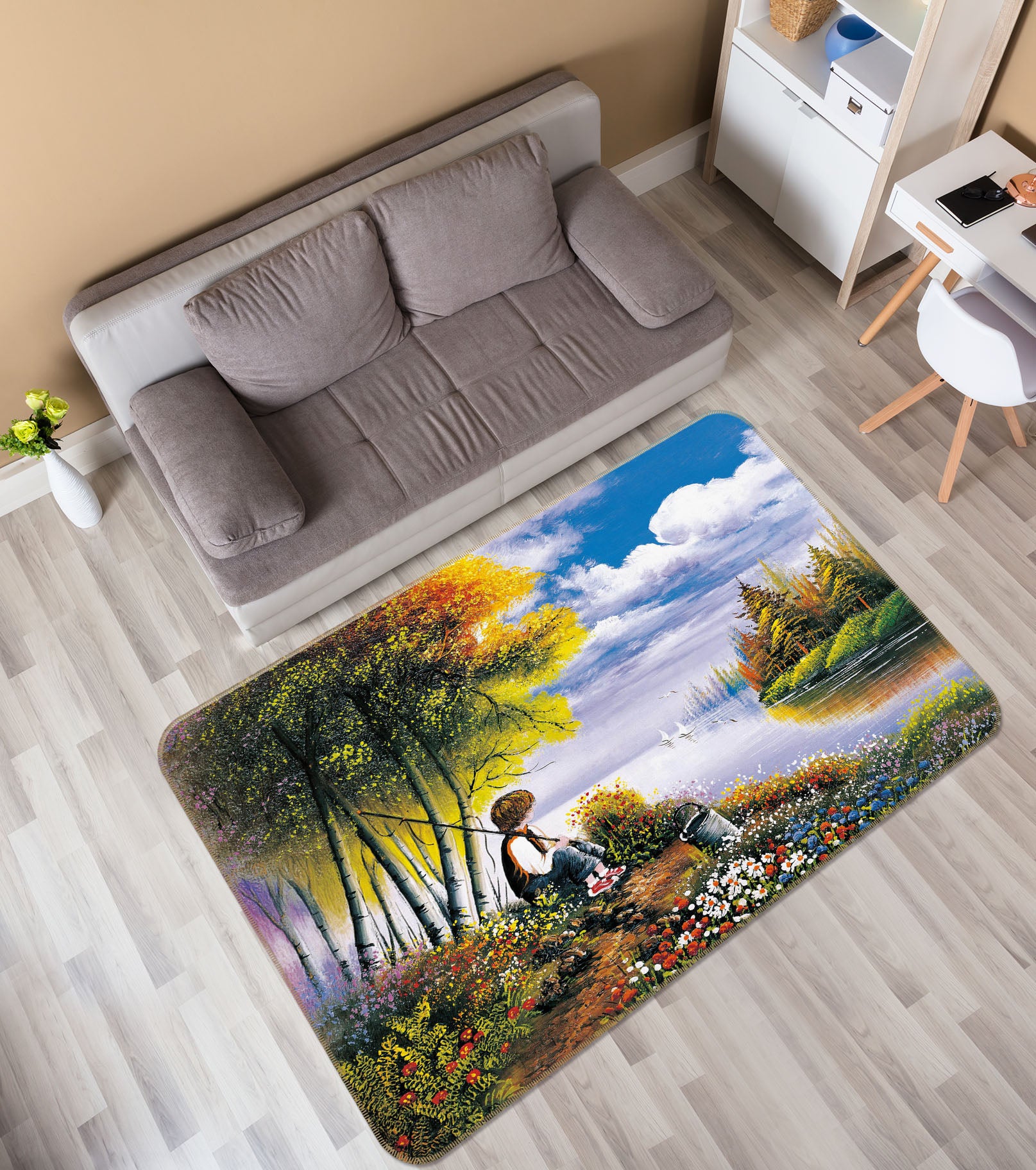 3D Tree Riverside 33149 Non Slip Rug Mat