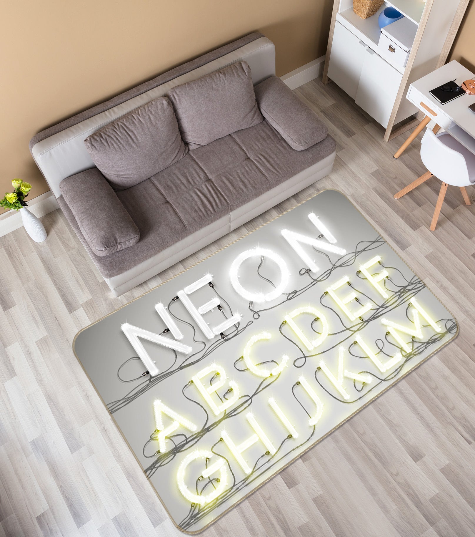 3D Letter Lights 35048 Non Slip Rug Mat
